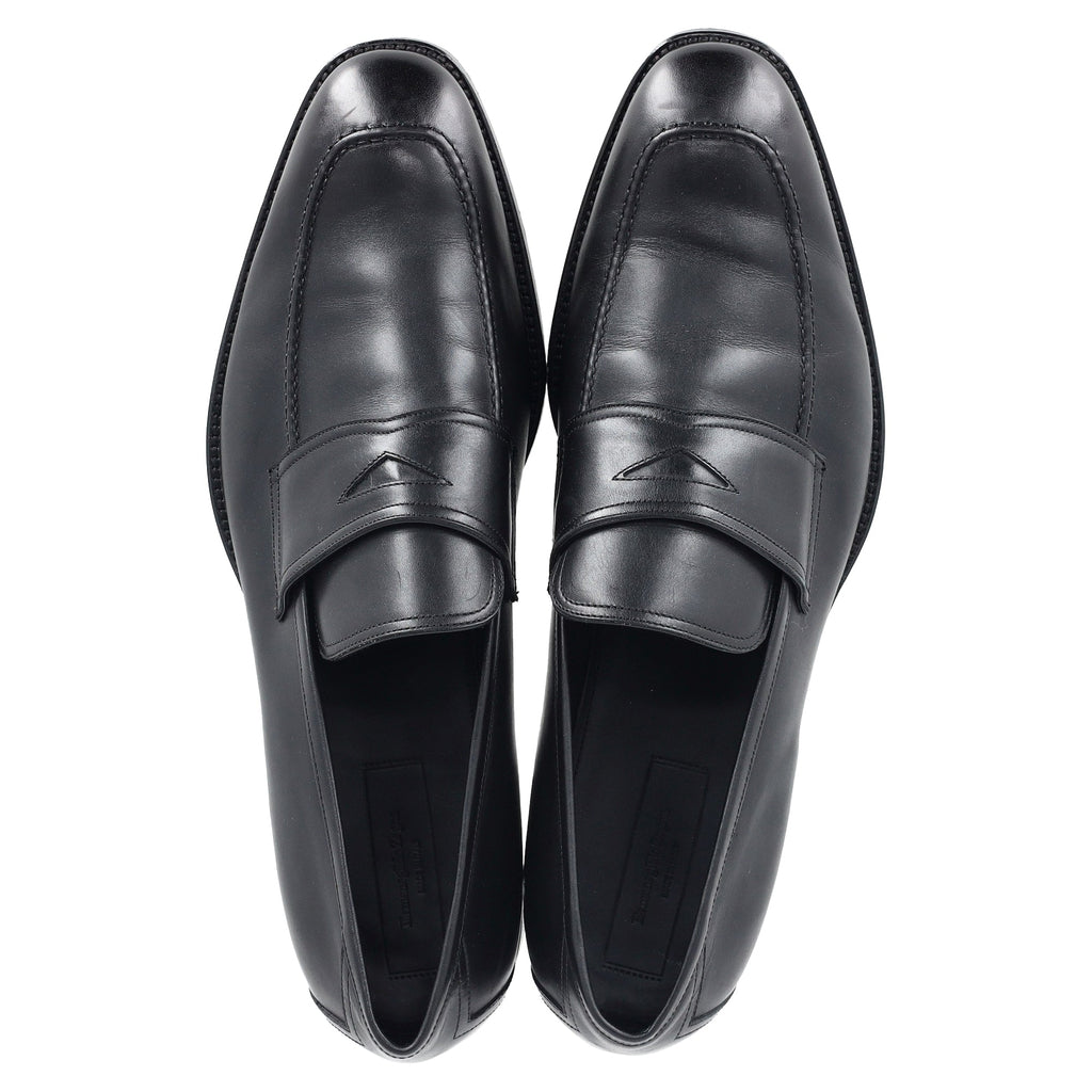 Ermenegildo Zegna Penny Loafers in Black Leather