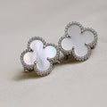Van Cleef & Arpels VINTAGE CLOVER SILVER MOP EARRINGS