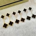 Van Cleef & Arpels CLOVER 2 MOTIF ONYX EARRINGS