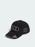 Black Racing Baseball Cap, Silver Embroidered Adjustable Snapback Hat for Motorsport Fans