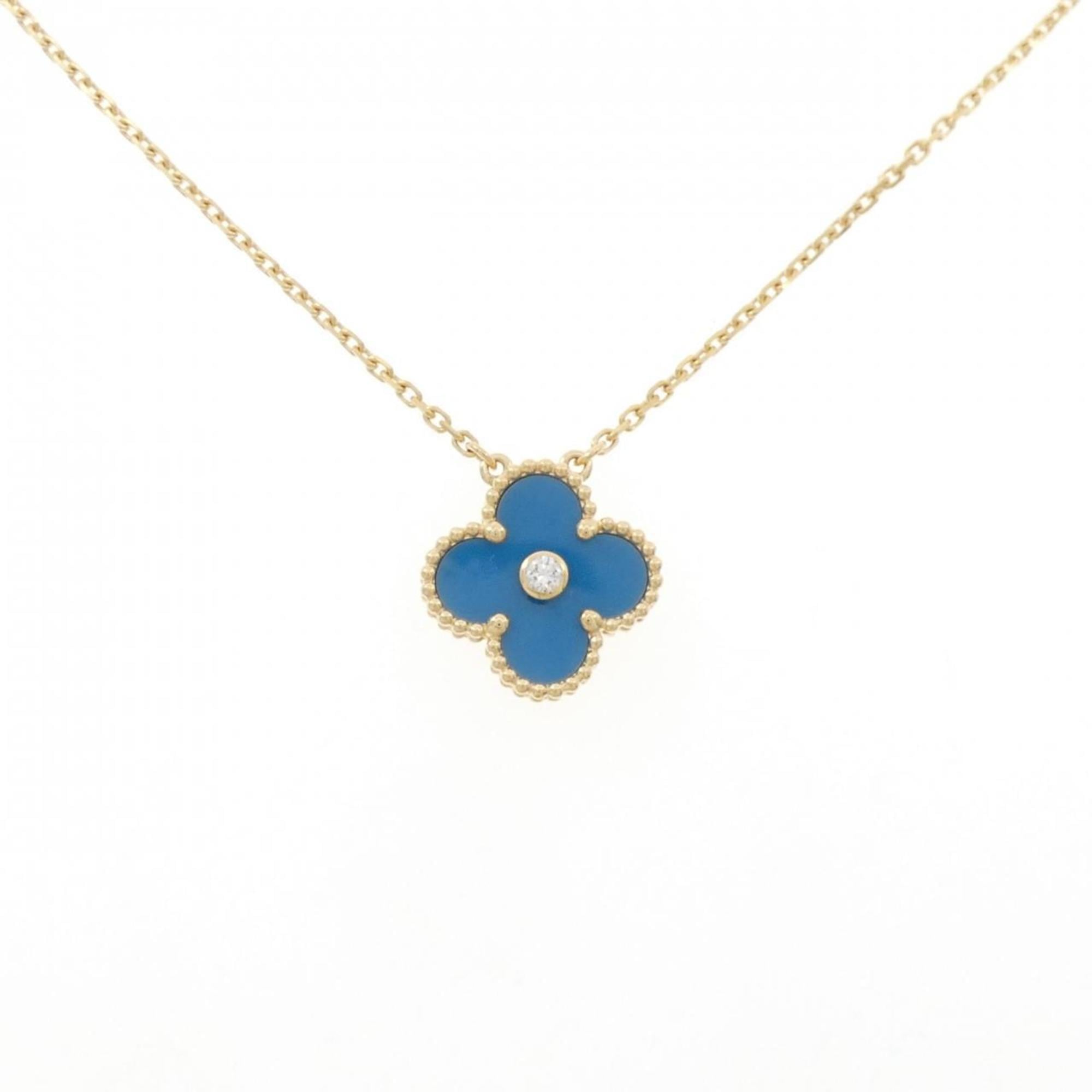 Vintage Alhambra Pendant Necklace 18K Yellow Gold