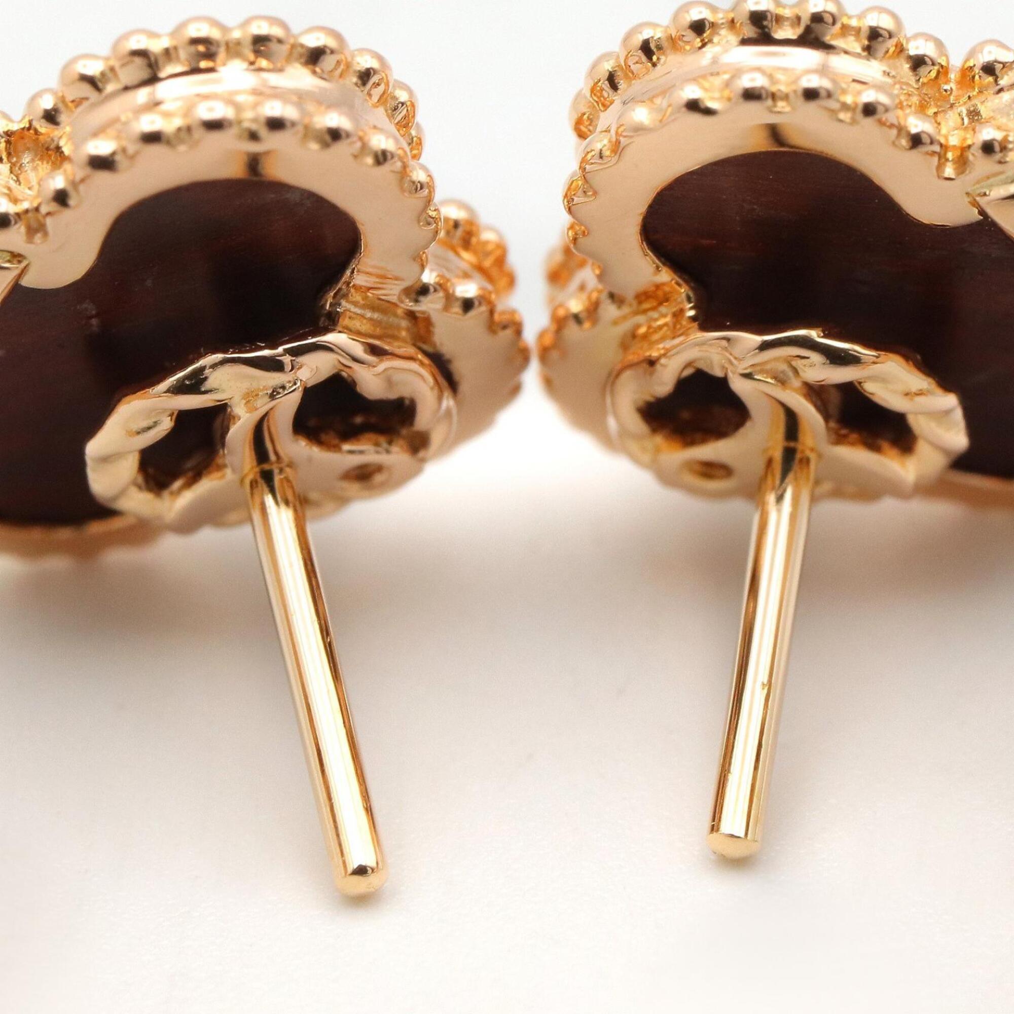 Vintage Alhambra Earrings 18K Rose Gold and Onyx 18K Rose Gold
