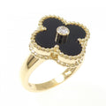 Vintage Alhambra Ring 18K Yellow Gold and Onyx