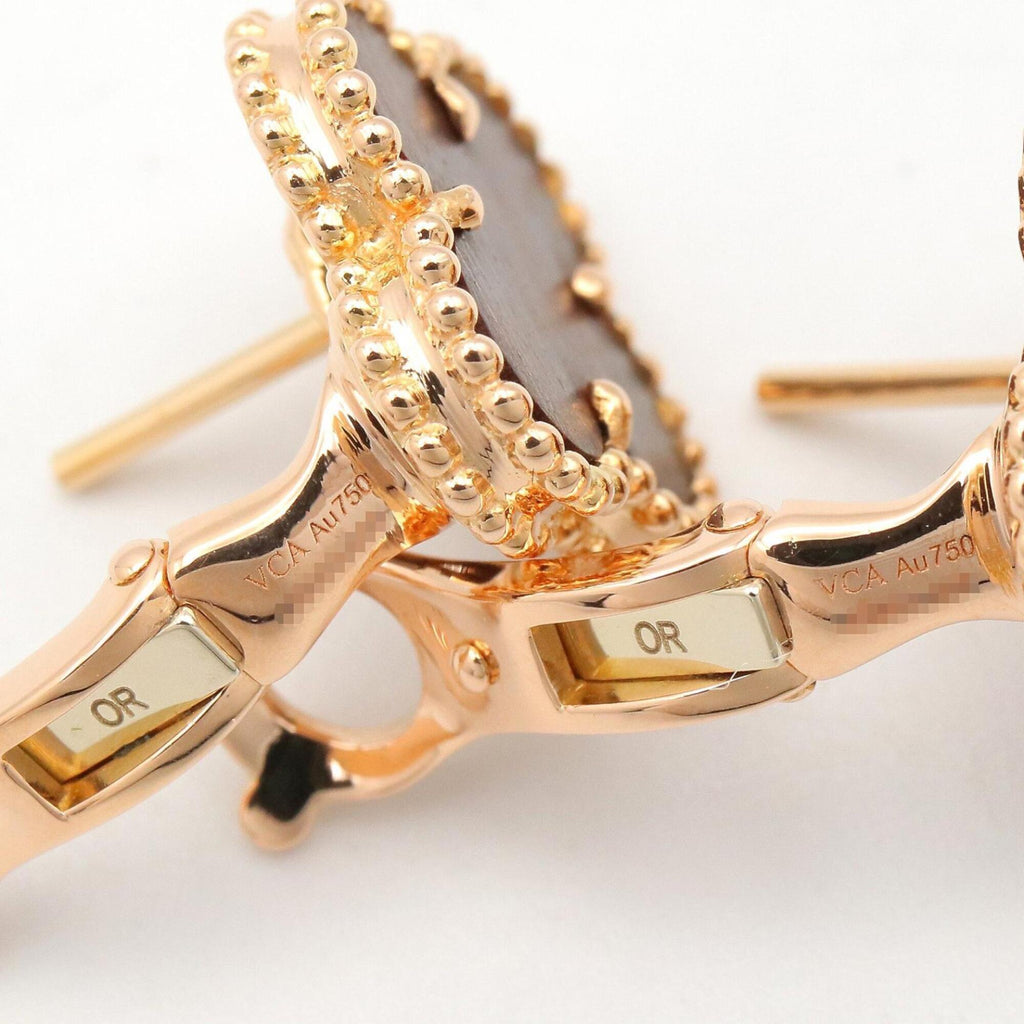 Vintage Alhambra Earrings 18K Rose Gold and Onyx 18K Rose Gold