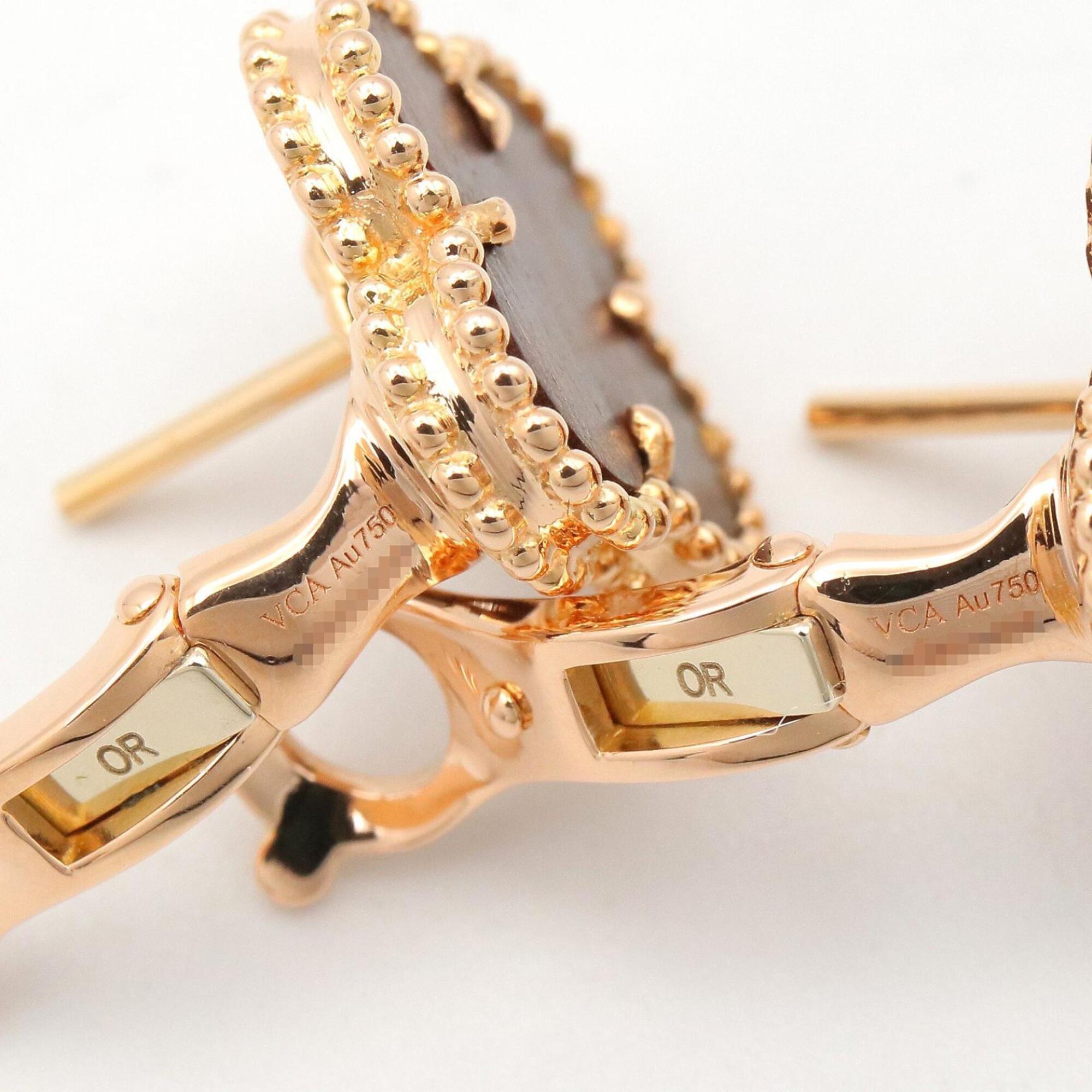 Vintage Alhambra Earrings 18K Rose Gold and Onyx 18K Rose Gold