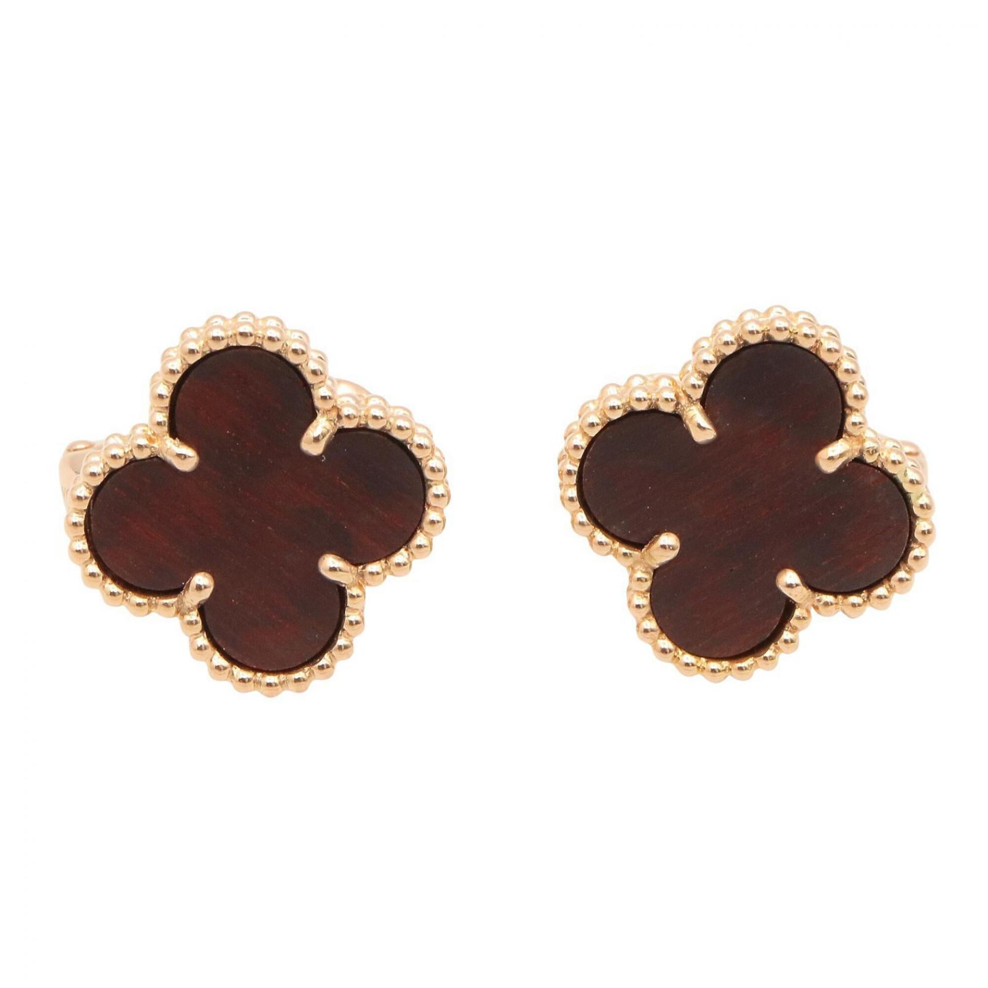 Vintage Alhambra Earrings 18K Rose Gold and Onyx 18K Rose Gold