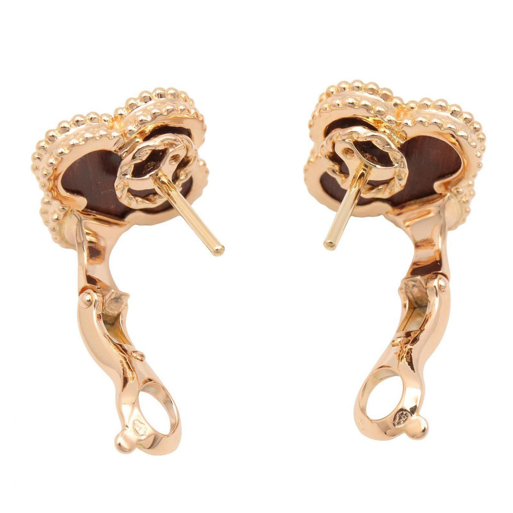 Vintage Alhambra Earrings 18K Rose Gold and Onyx 18K Rose Gold