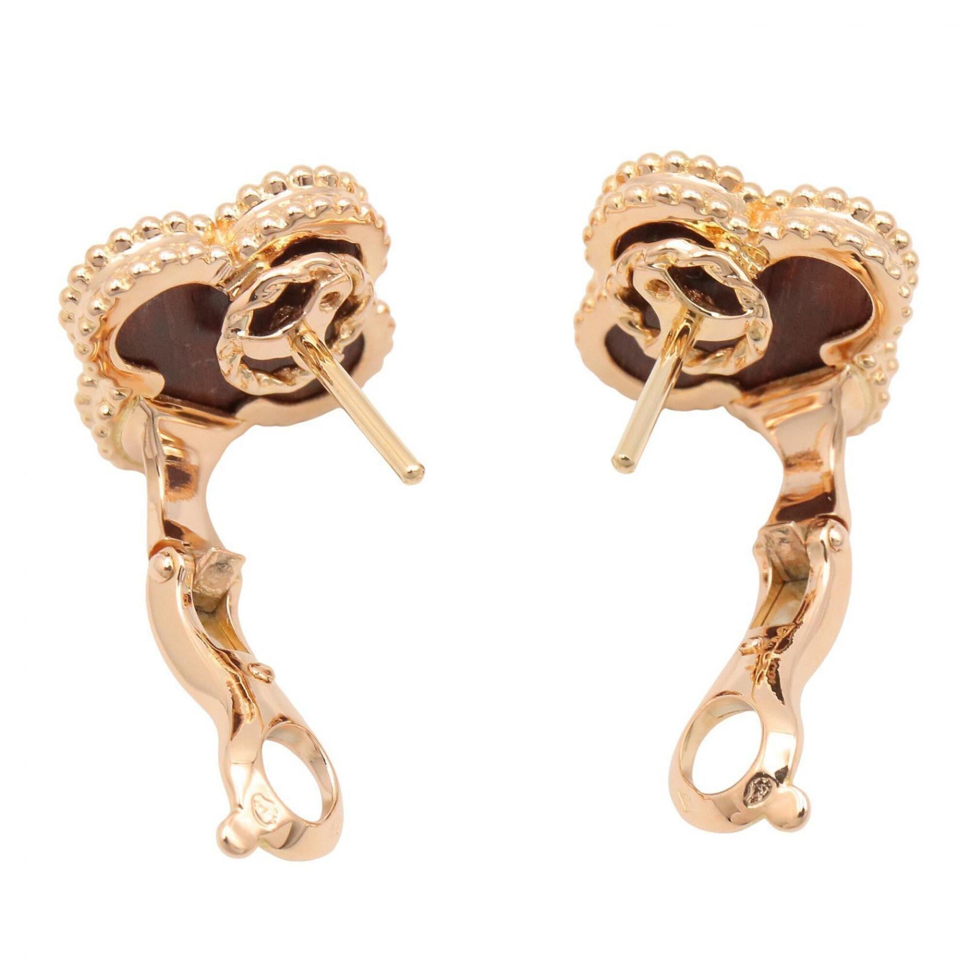 Vintage Alhambra Earrings 18K Rose Gold and Onyx 18K Rose Gold