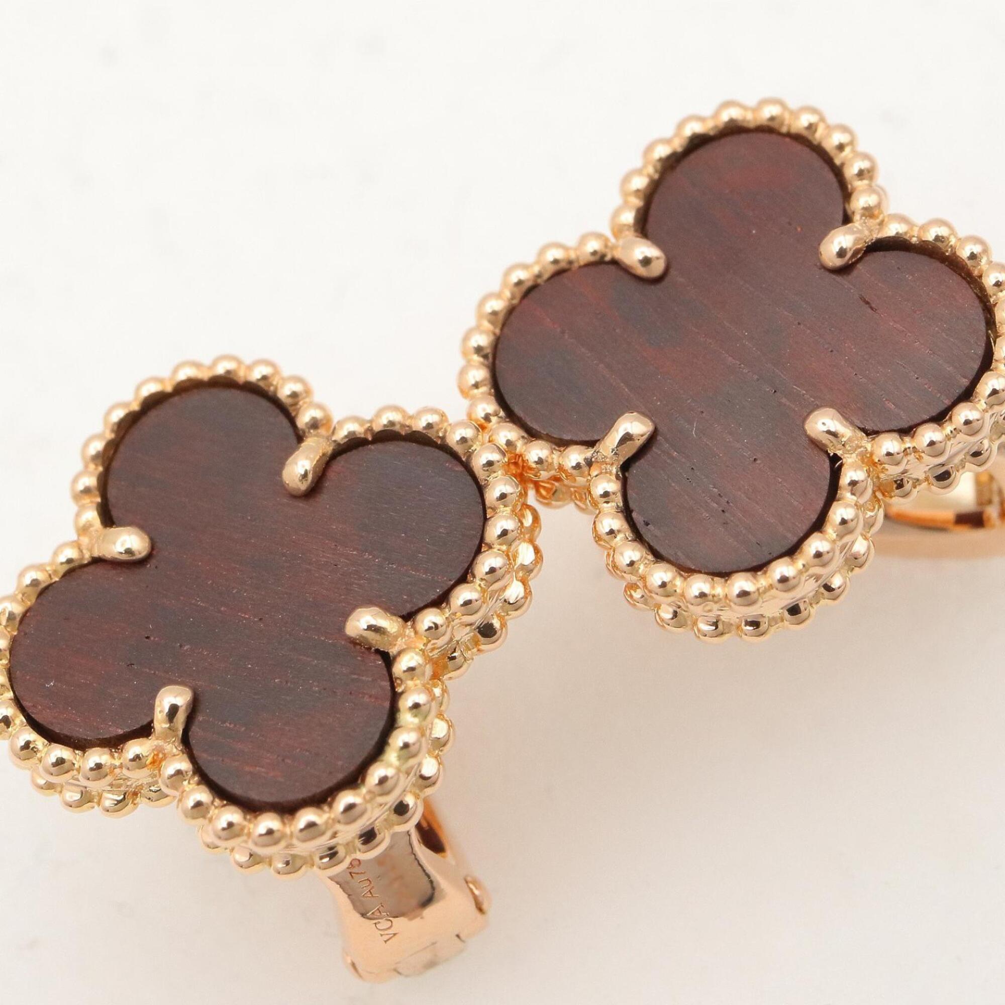 Vintage Alhambra Earrings 18K Rose Gold and Onyx 18K Rose Gold