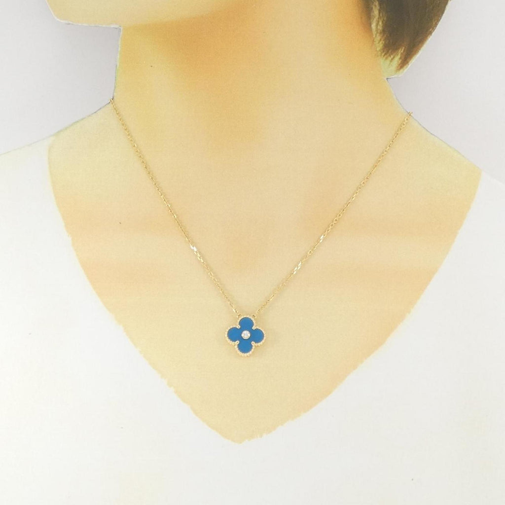 Vintage Alhambra Pendant Necklace 18K Yellow Gold