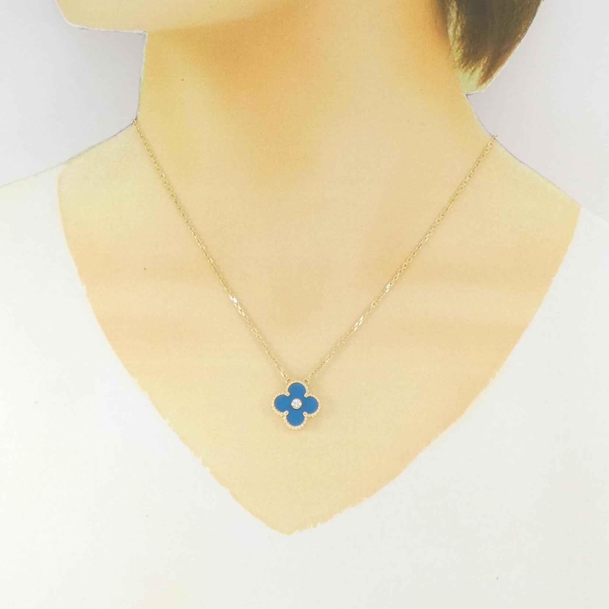 Vintage Alhambra Pendant Necklace 18K Yellow Gold