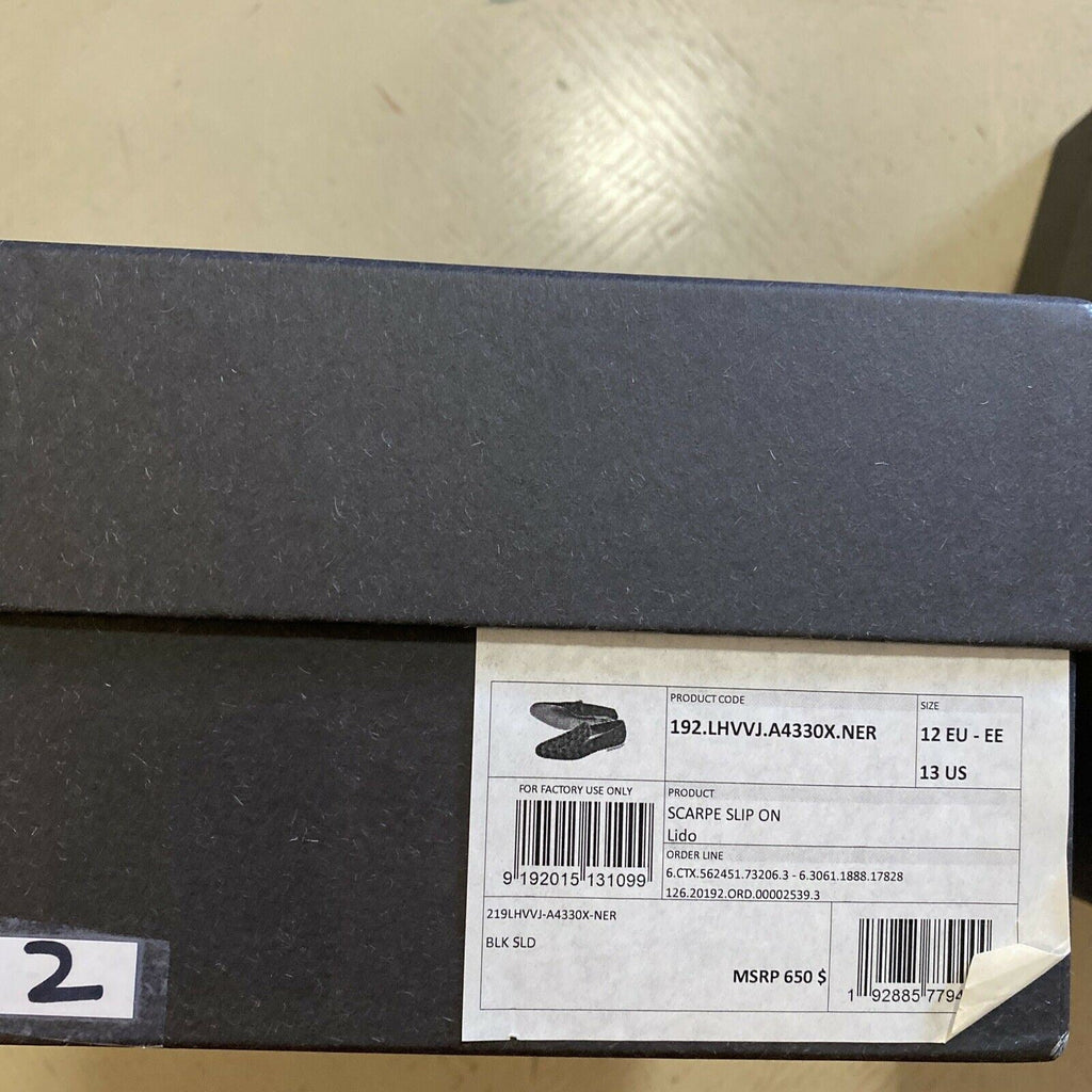 New $650 Ermenegildo Zegna Loafers Shoes Black 13 US Italy