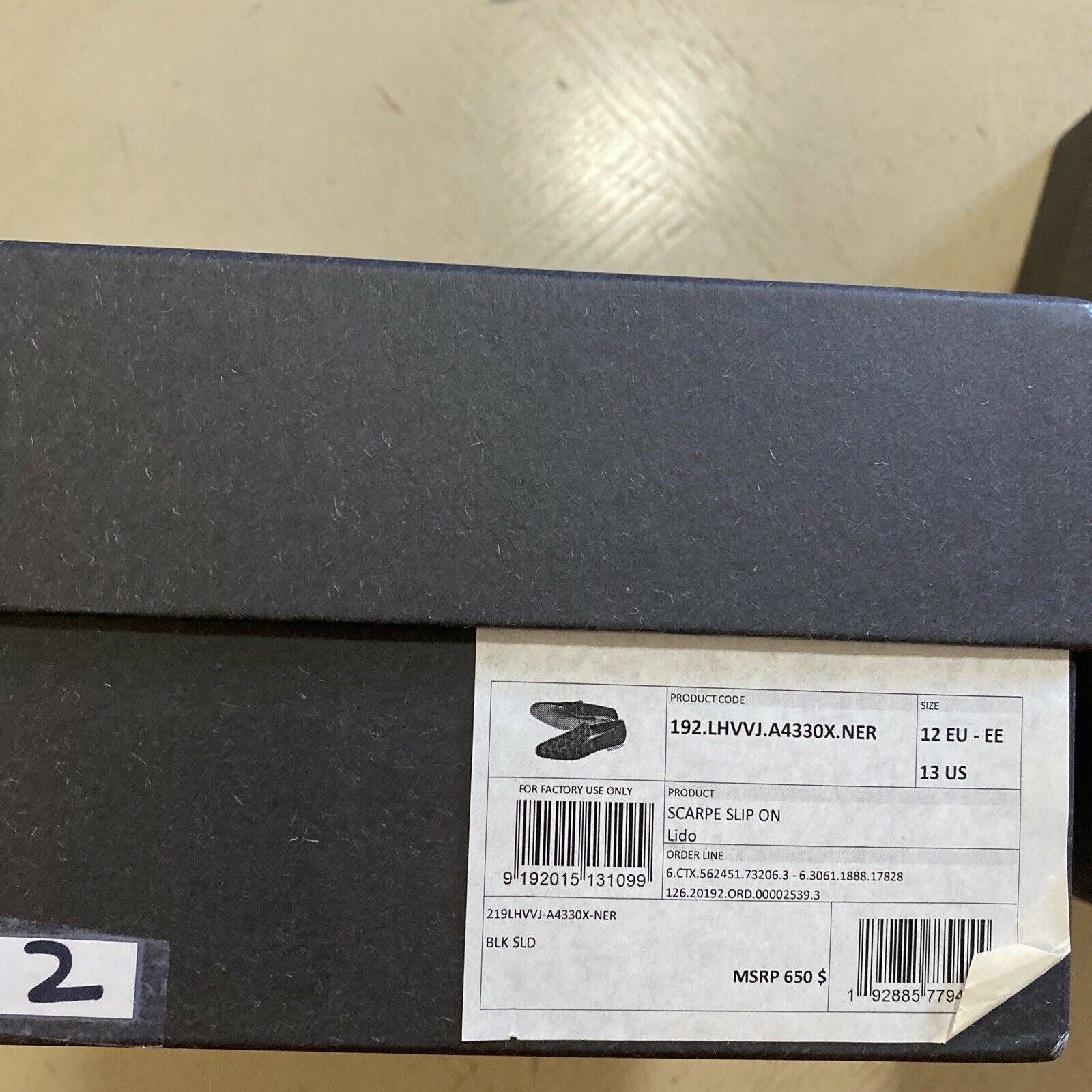 New $650 Ermenegildo Zegna Loafers Shoes Black 13 US Italy