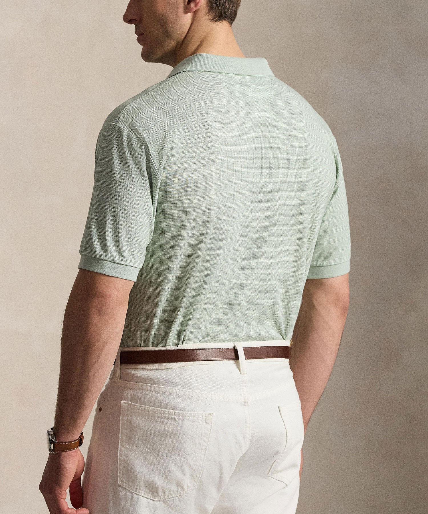 Polo Ralph Lauren Short Sleeve Glen Plaid Stretch Mesh Polo