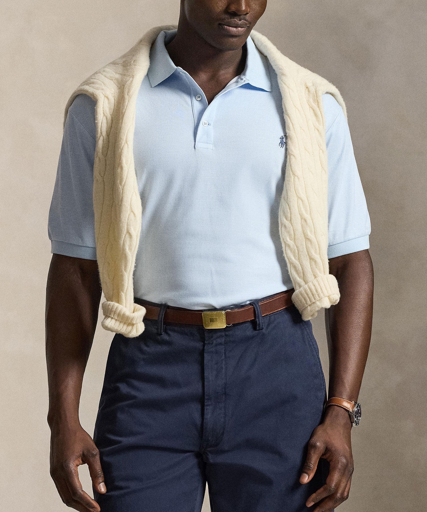 Polo Ralph Lauren Short Sleeve Glen Plaid Stretch Mesh Polo