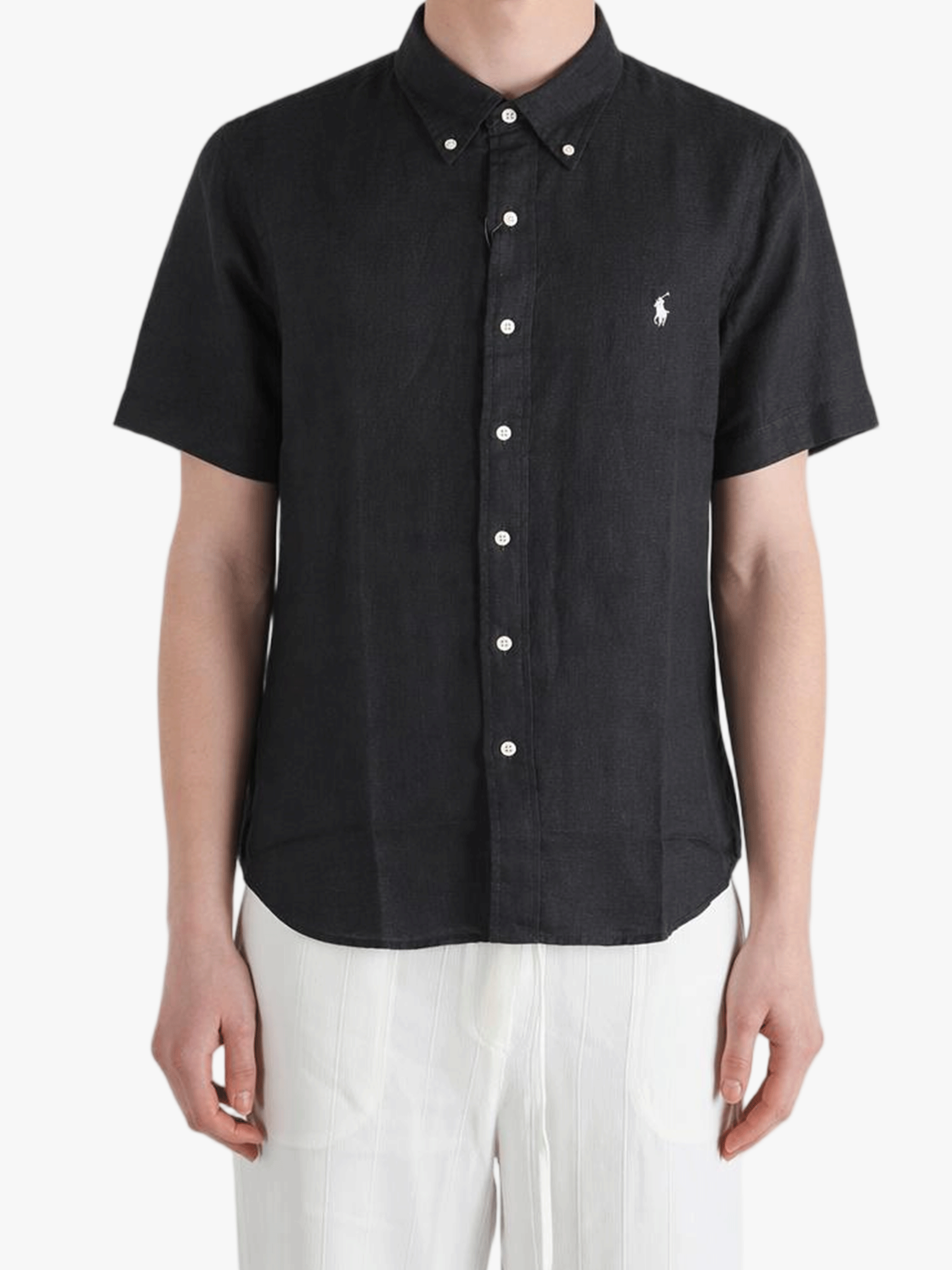 POLO RALPH LAUREN - Men Short-Sleeve Piece Dye Linen Sport Shirt