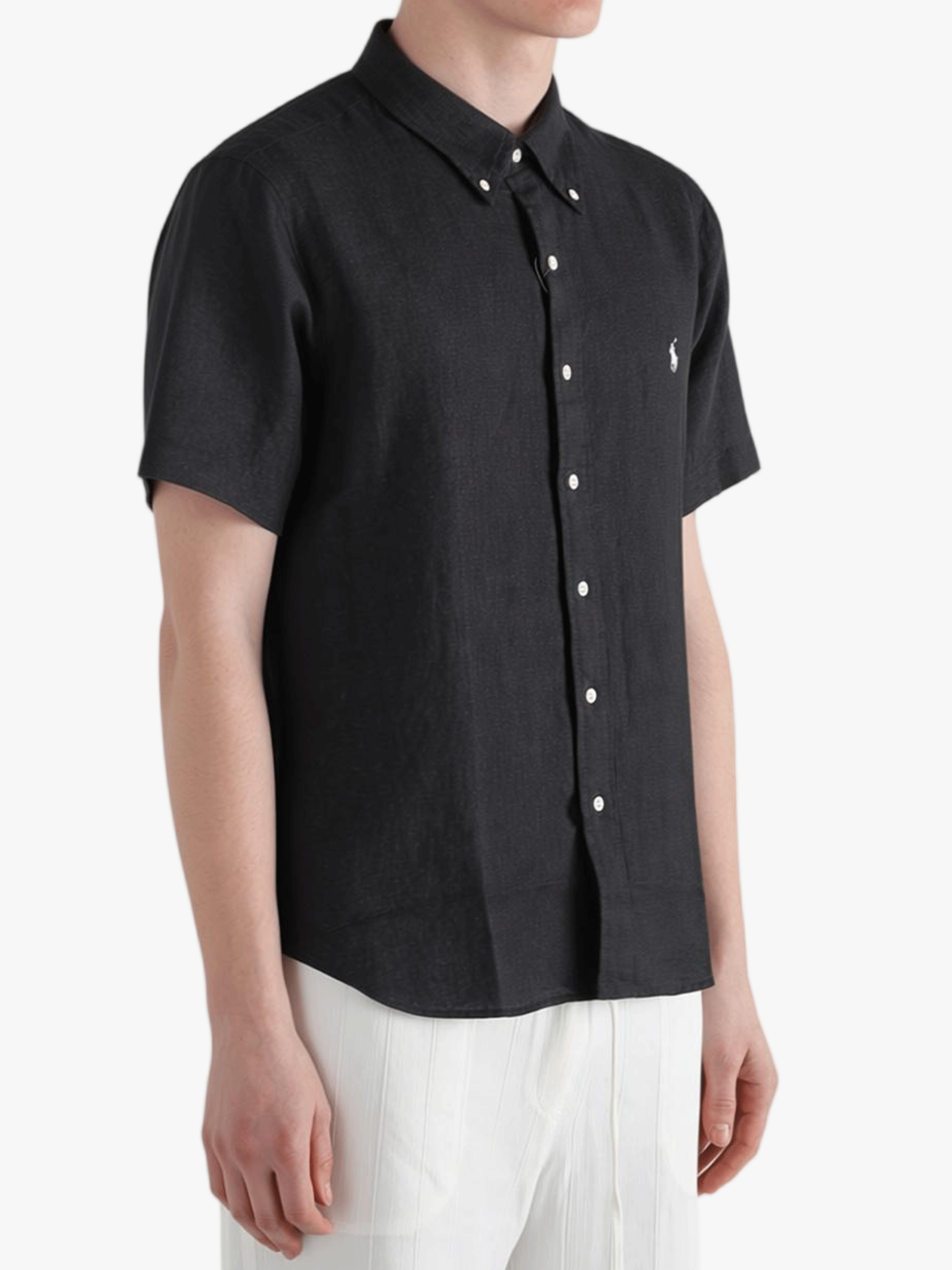 POLO RALPH LAUREN - Men Short-Sleeve Piece Dye Linen Sport Shirt