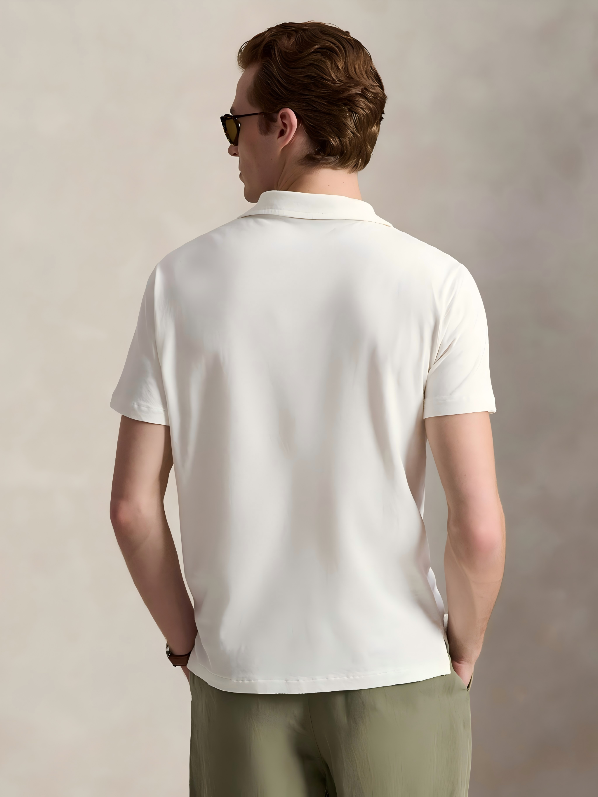 POLO RALPH LAUREN - Men Short-Sleeve Cotton Linen Johnny Collar Polo