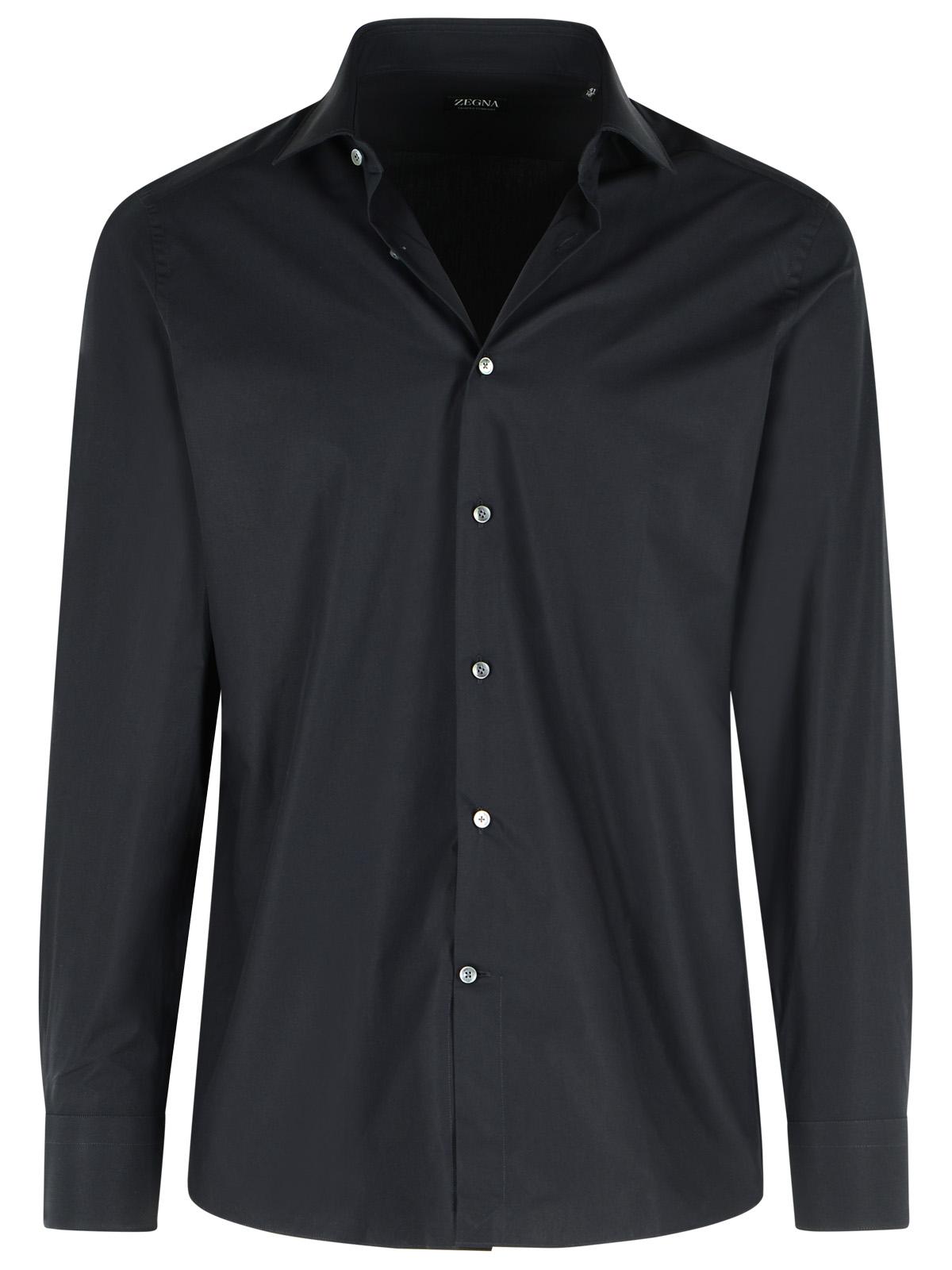 Zegna TROFEO Dark Blue Cotton Shirt