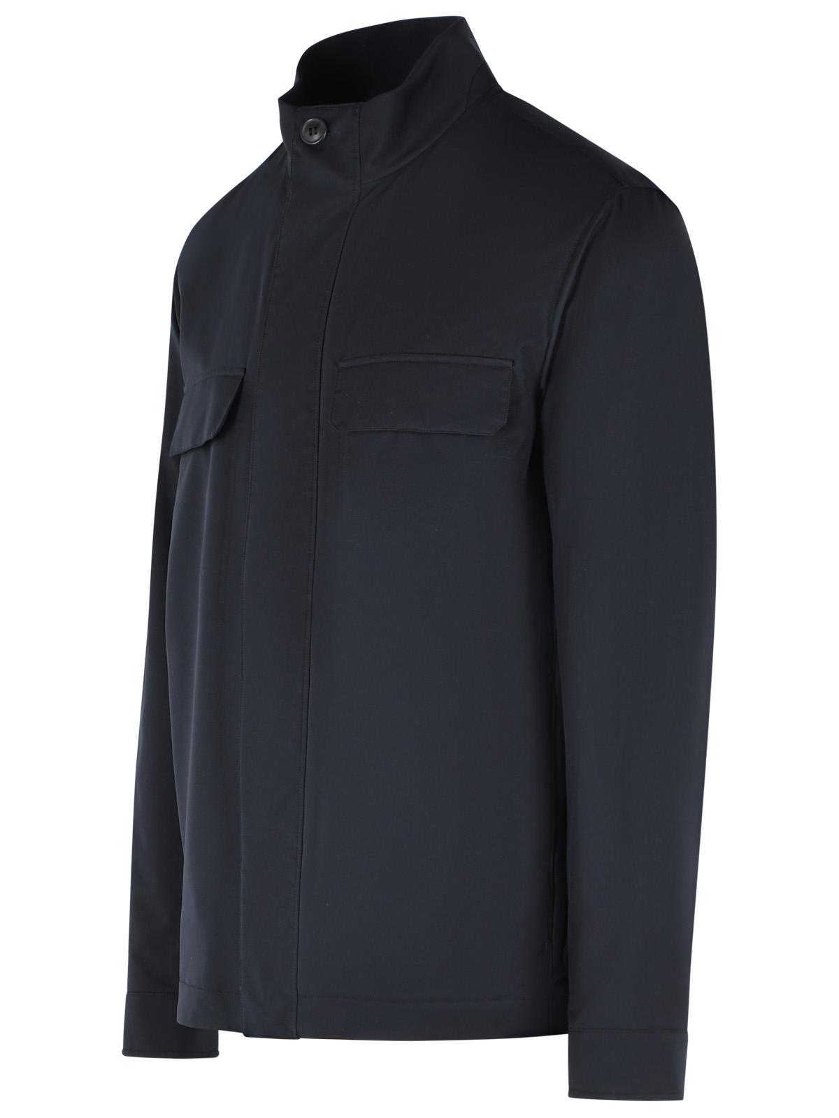 Zegna Navy Polyester Men's Jacket