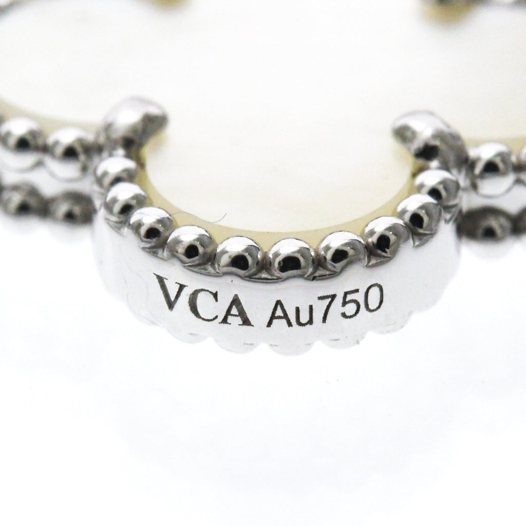 Vintage Alhambra Bracelet Sterling Silver and 18K White Gold and Mother of Pearl