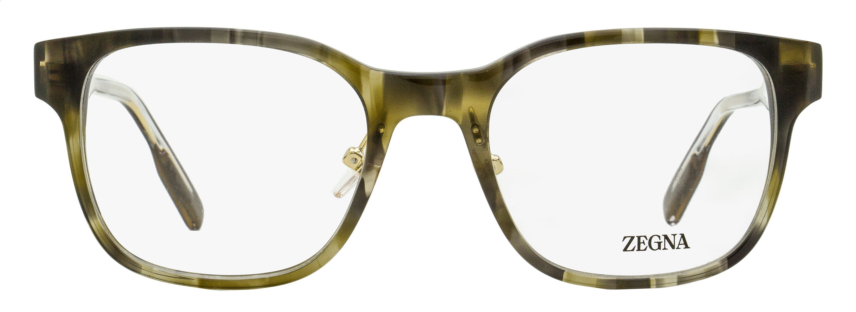 Zegna EZ5253 Square Acetate Eyeglasses — Green