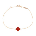 Sweet Alhambra Bracelet 18K Rose Gold and Carnelian