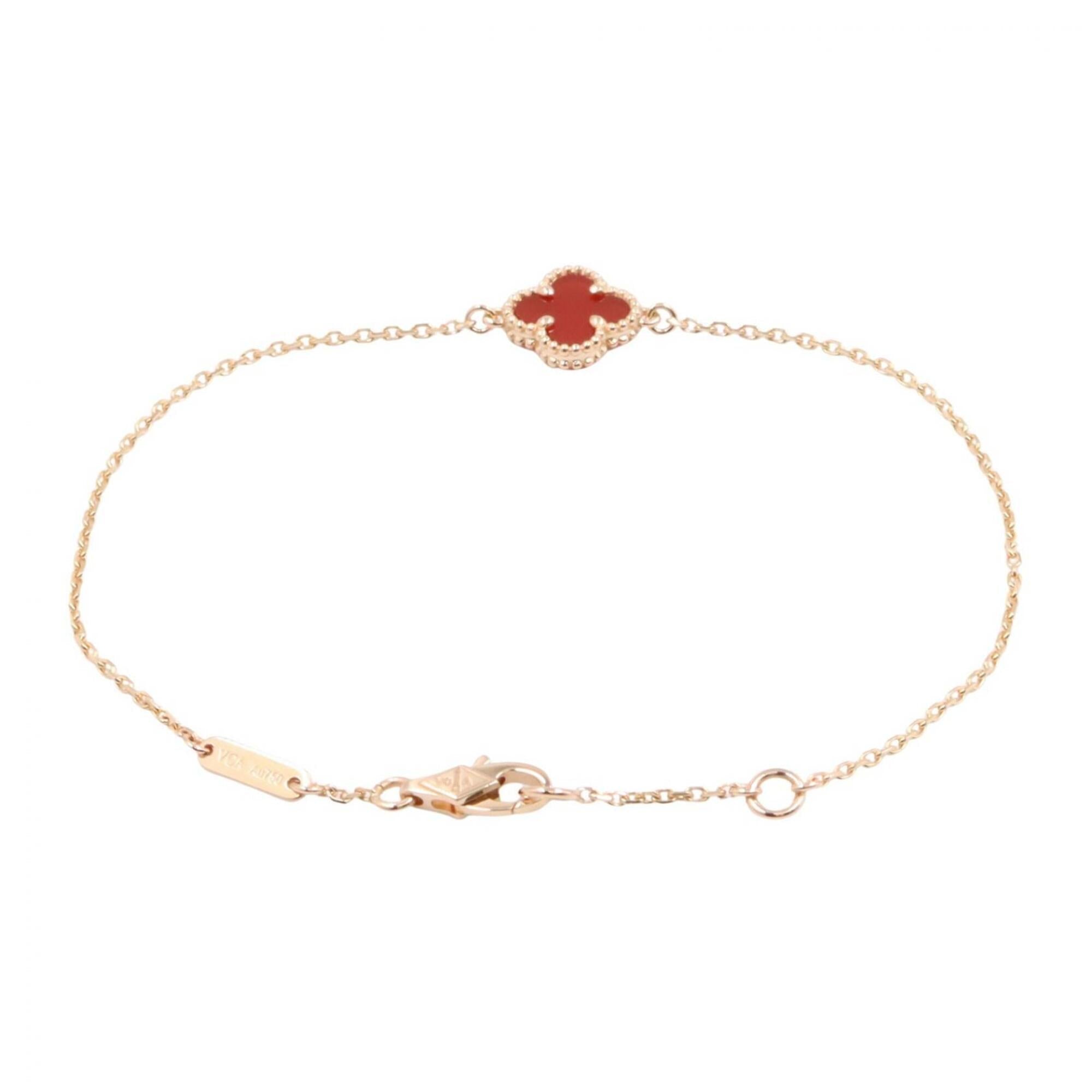 Sweet Alhambra Bracelet 18K Rose Gold and Carnelian