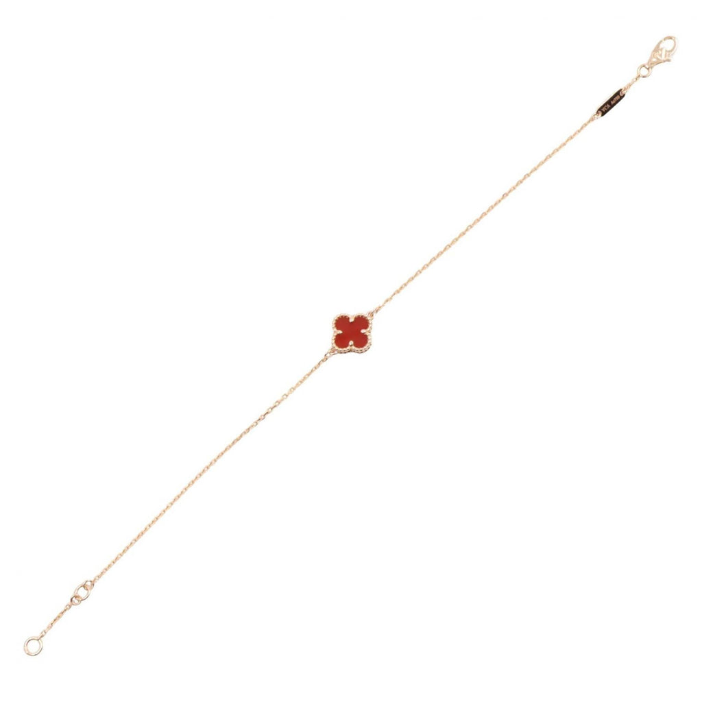 Sweet Alhambra Bracelet 18K Rose Gold and Carnelian
