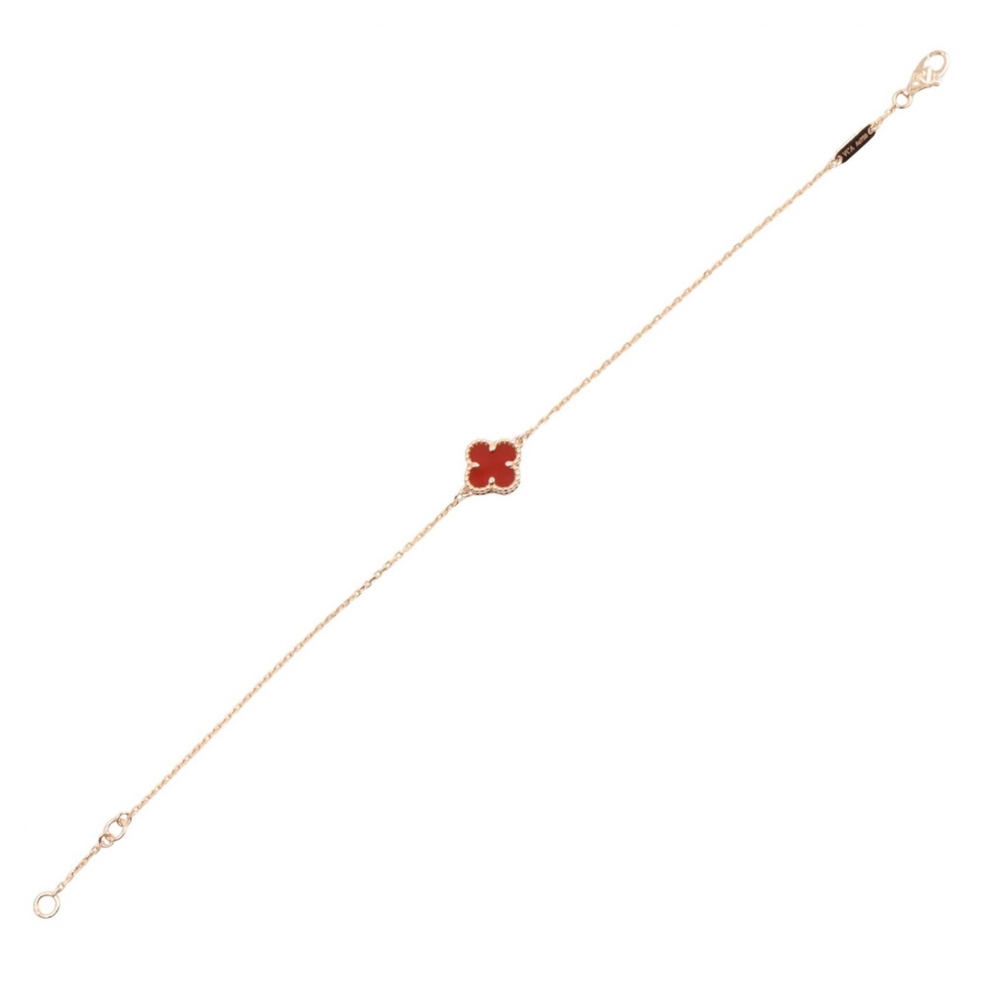 Sweet Alhambra Bracelet 18K Rose Gold and Carnelian