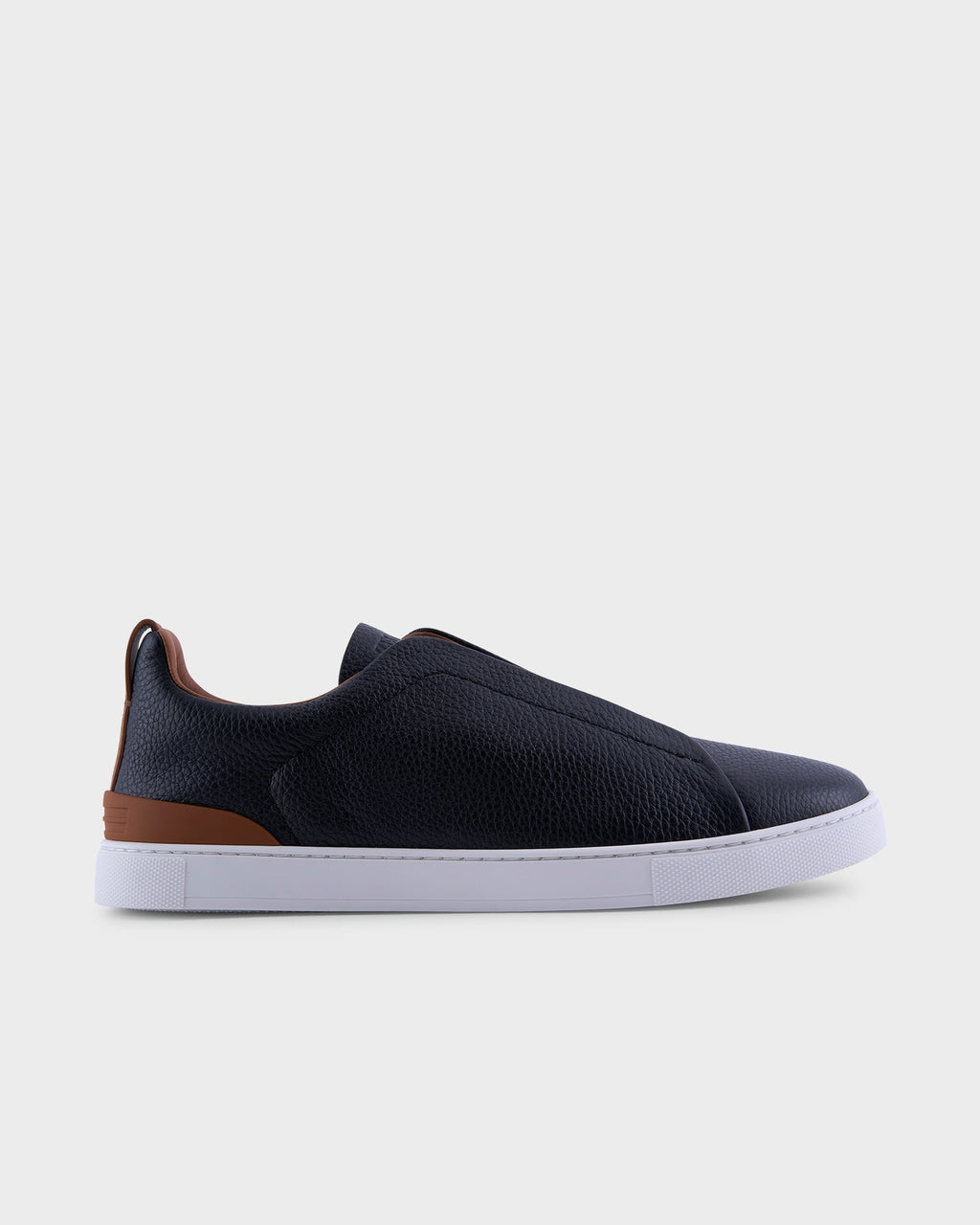 Black and Tan Deerskin Triple Stitch Sneakers