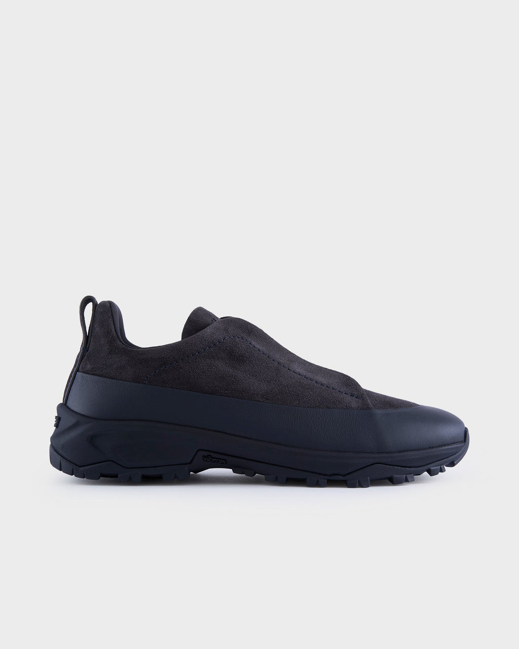 Navy Suede and Leather Triple Stitch Monte Sneakers