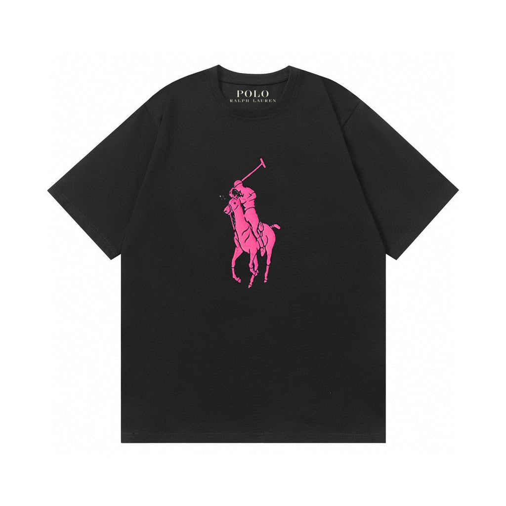 Ralph Lauren T Shirts Cotton Label Short Sleeve Solid Color