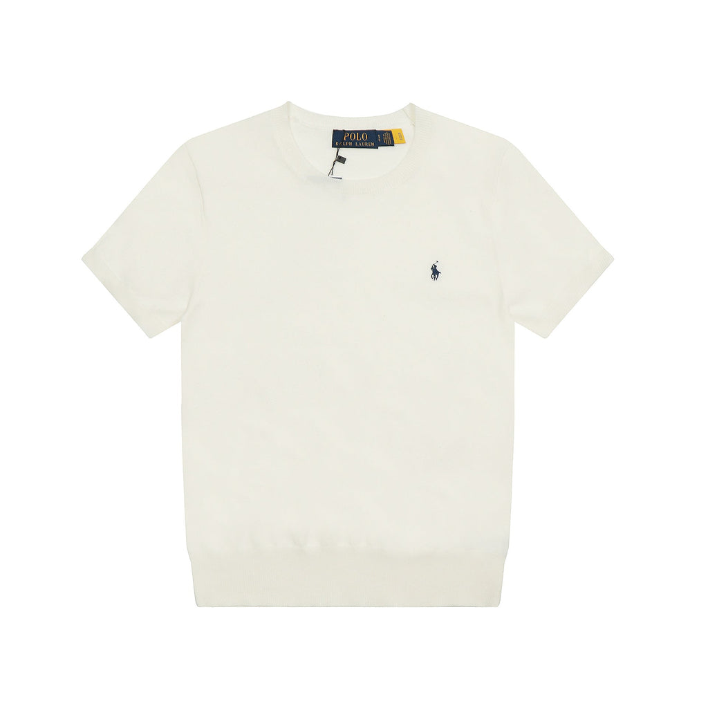 Ralph Lauren Knitted sweaters Ralph Lauren Knitted Short Sleeved Shirt RLl Pony Standard Knitted Twist Embroidered Short Sleeve Top T-Shirt