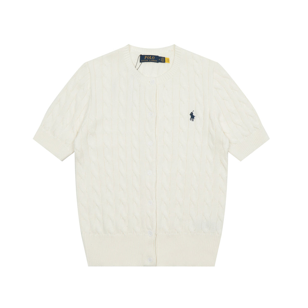 Ralph Lauren Knitted sweaters Ralph Lauren Knitted Short Sleeved Shirt RL Ralph Pony Standard POLO Short Sleeve Knitted Sweater Cardigan T-Shirt