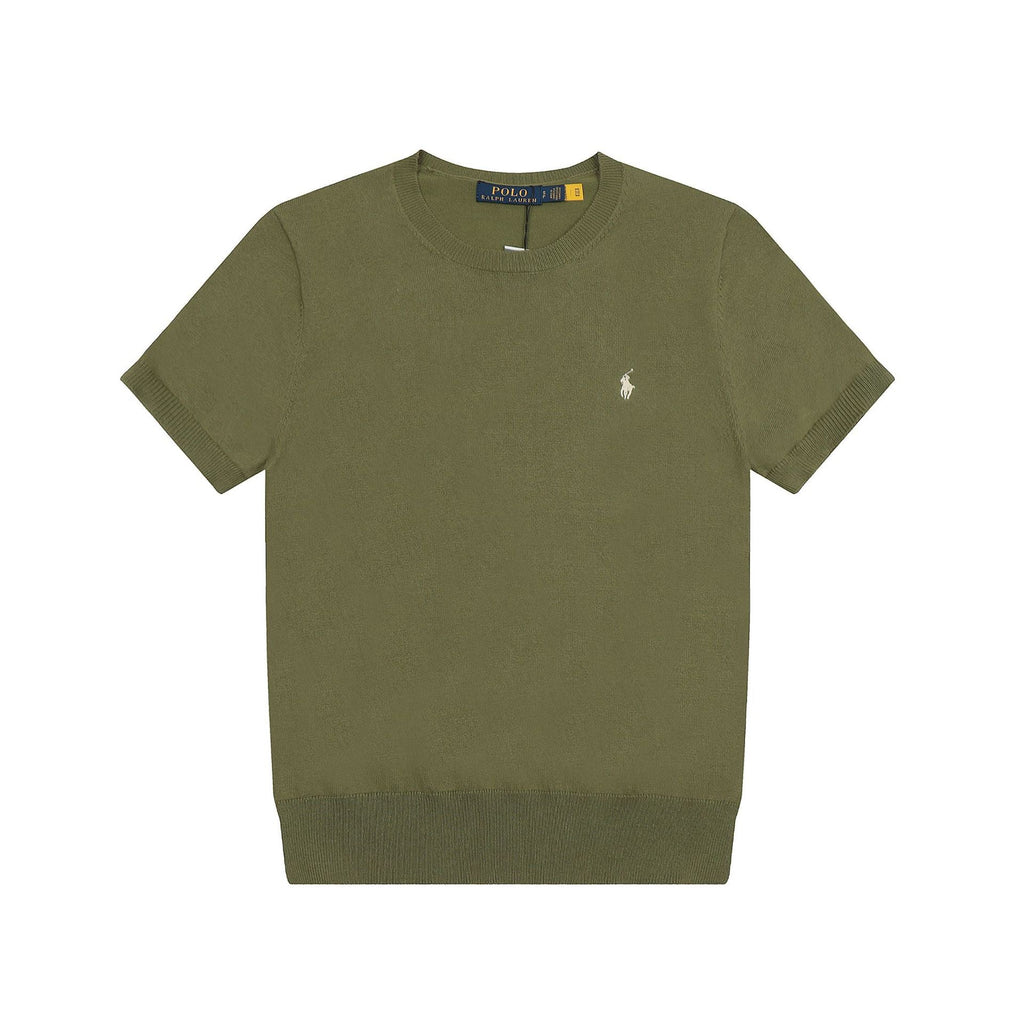 Ralph Lauren Knitted sweaters Ralph Lauren Knitted Short Sleeved Shirt RLl Pony Standard Knitted Twist Embroidered Short Sleeve Top T-Shirt