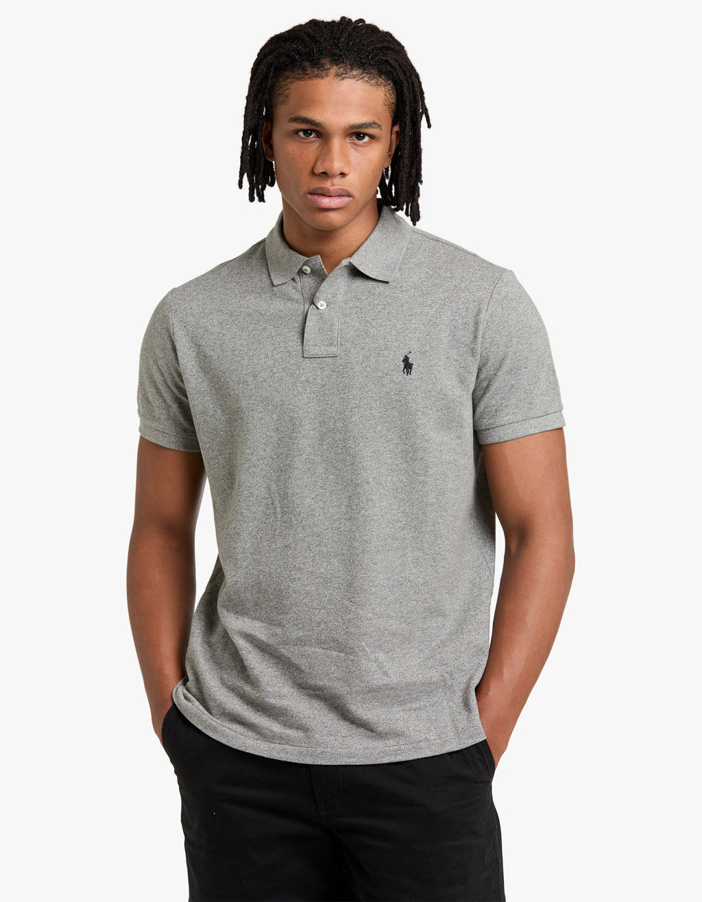 Custom Slim Fit Mesh S/S Polo Shirt - Canterbury Heather
