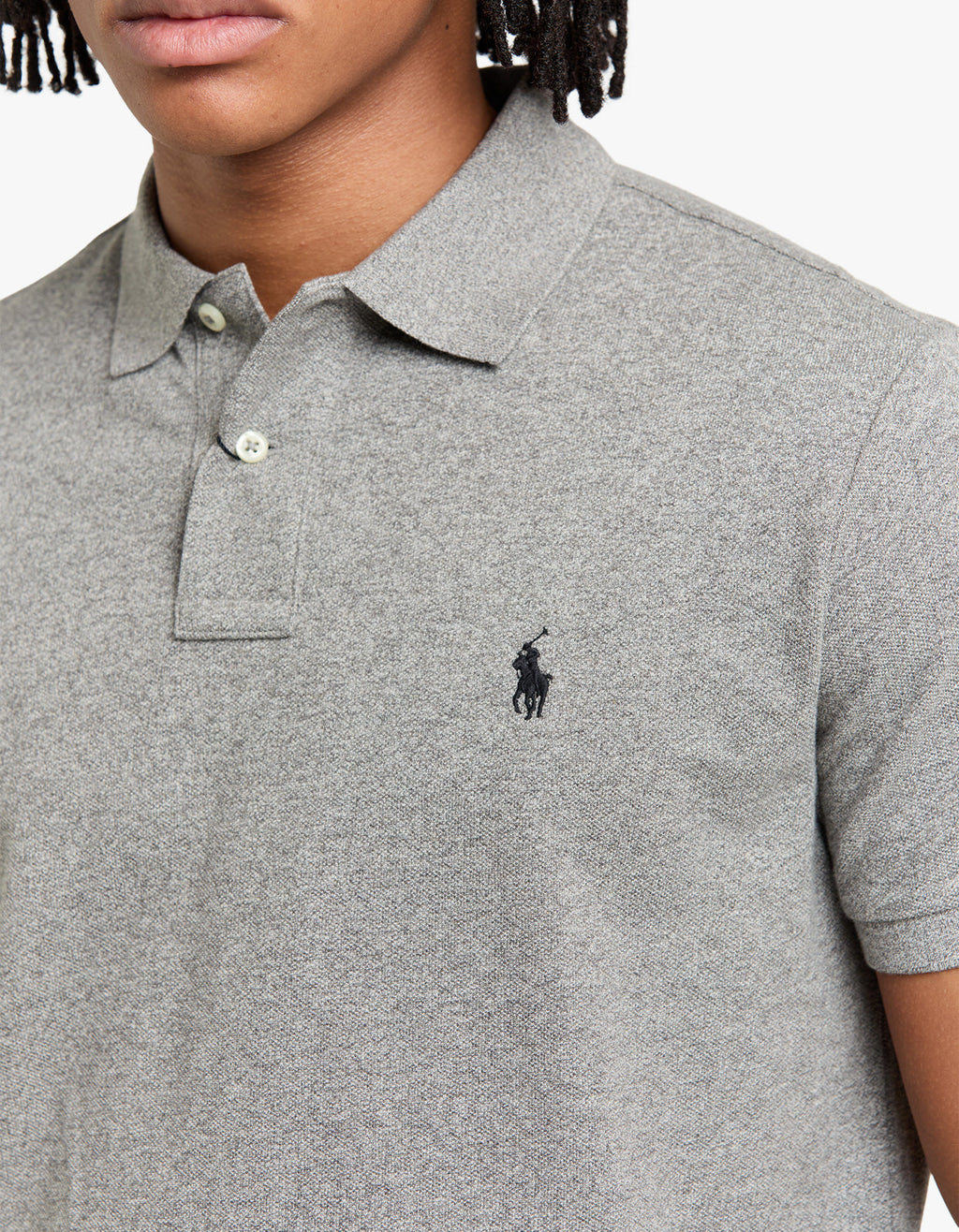 Custom Slim Fit Mesh S/S Polo Shirt - Canterbury Heather