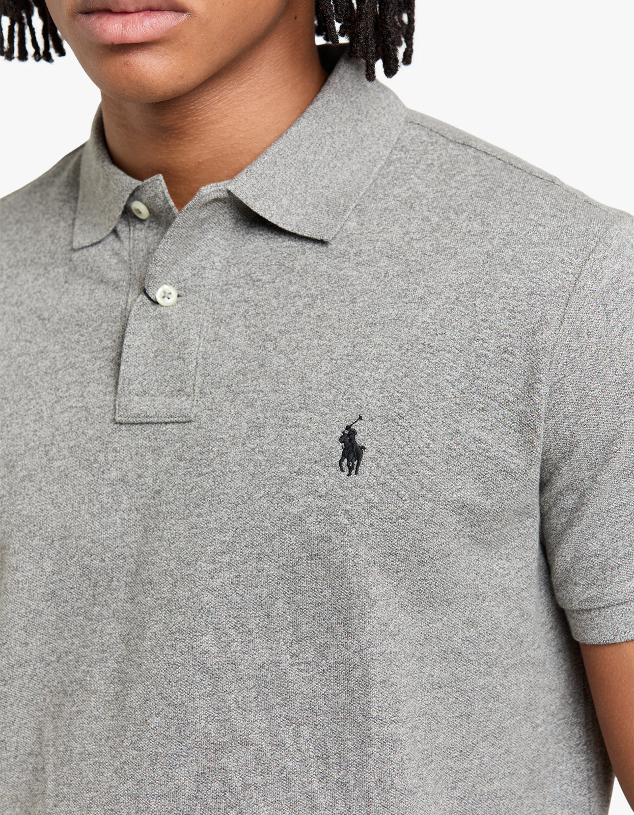 Custom Slim Fit Mesh S/S Polo Shirt - Canterbury Heather