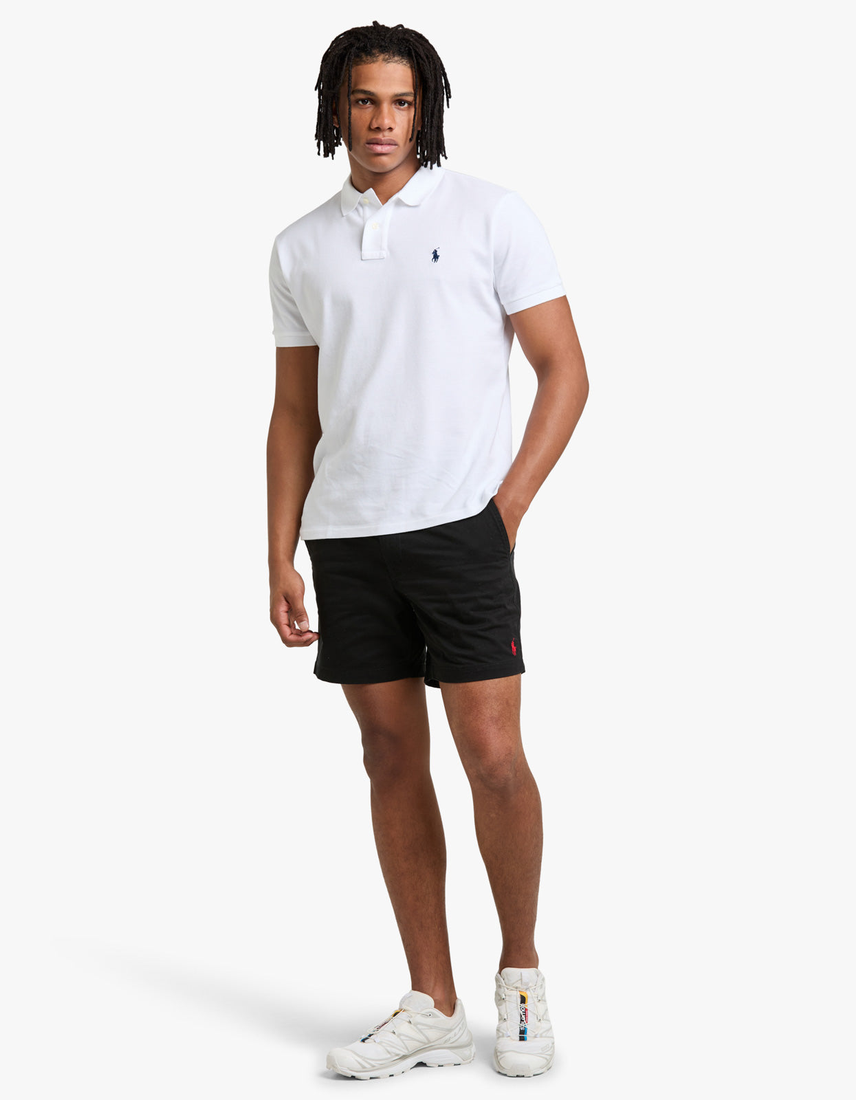 Custom Slim Fit Mesh S/S Polo Shirt - White