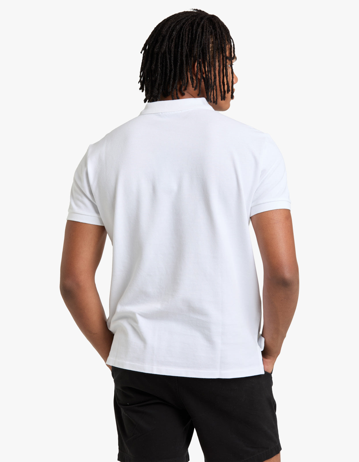 Custom Slim Fit Mesh S/S Polo Shirt - White
