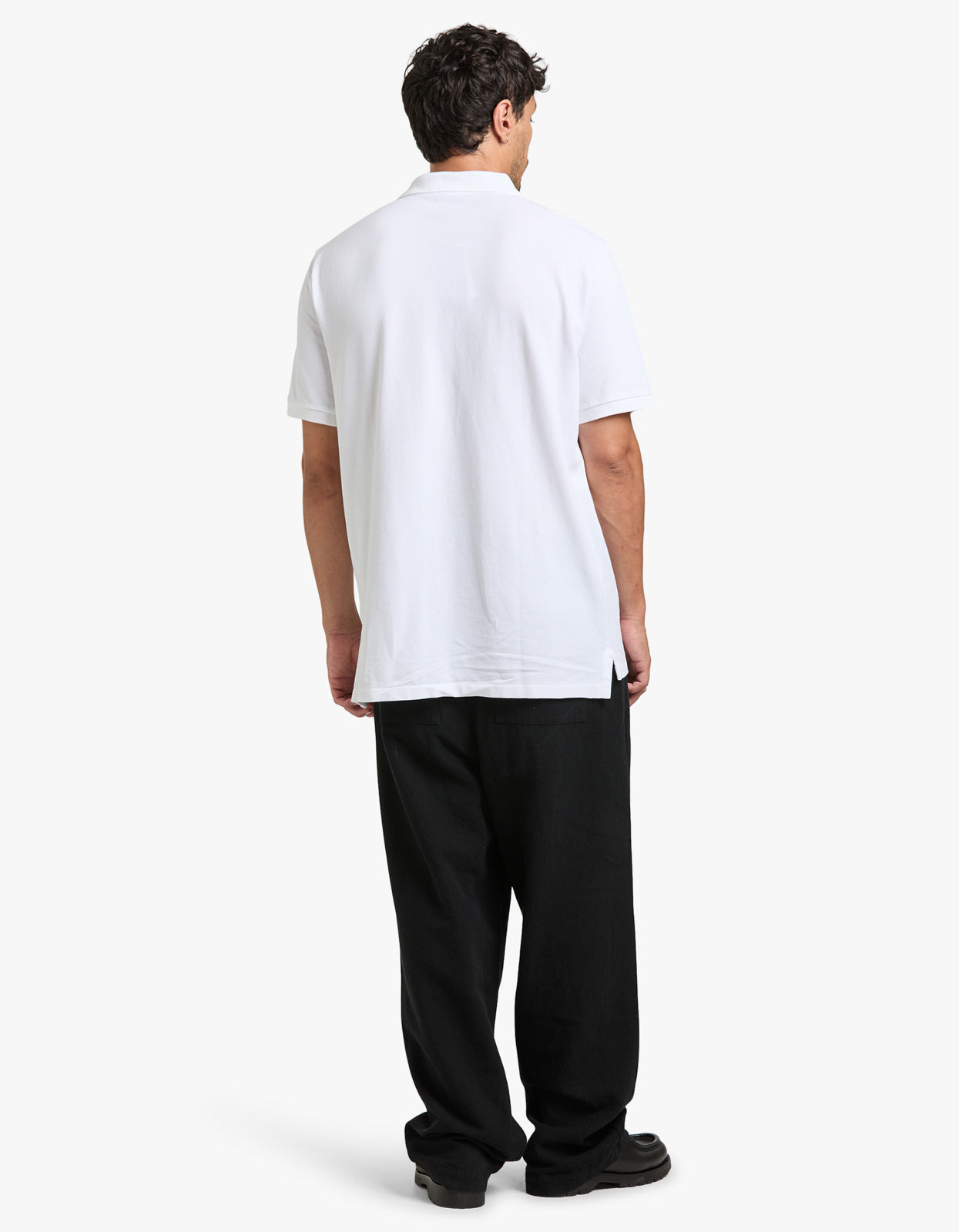 Classic Fit Mesh S/S Polo Shirt - White