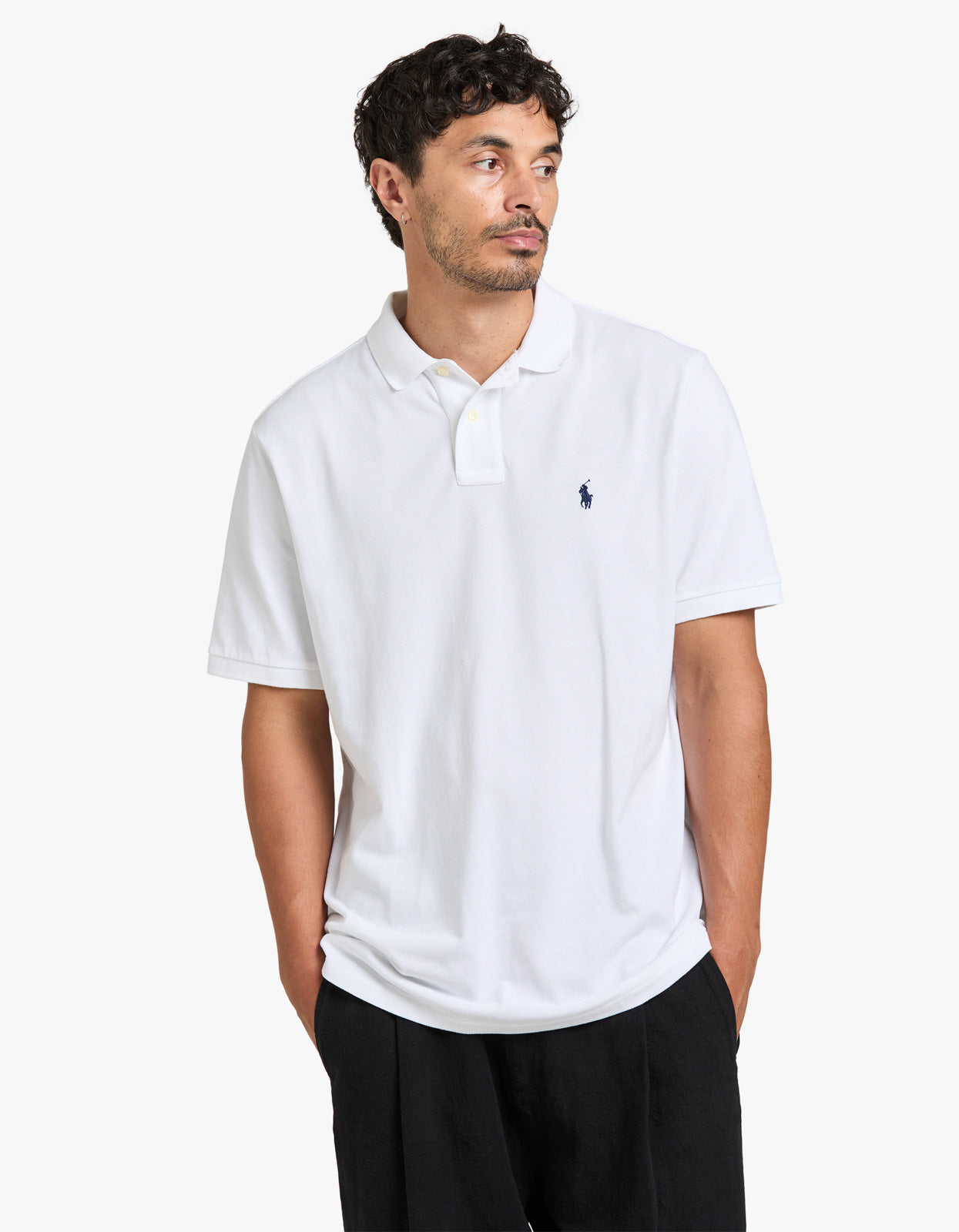 Classic Fit Mesh S/S Polo Shirt - White