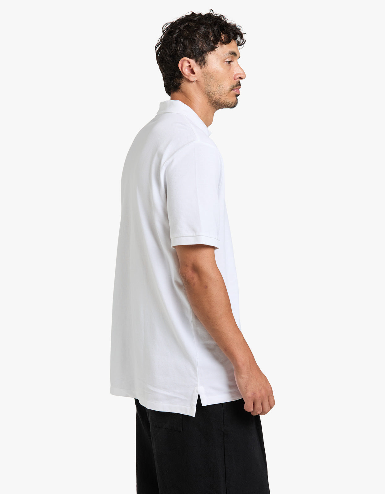 Classic Fit Mesh S/S Polo Shirt - White
