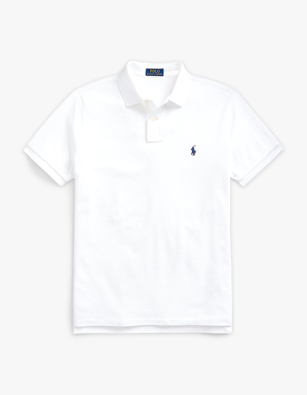 Custom Slim Fit Mesh S/S Polo Shirt - White