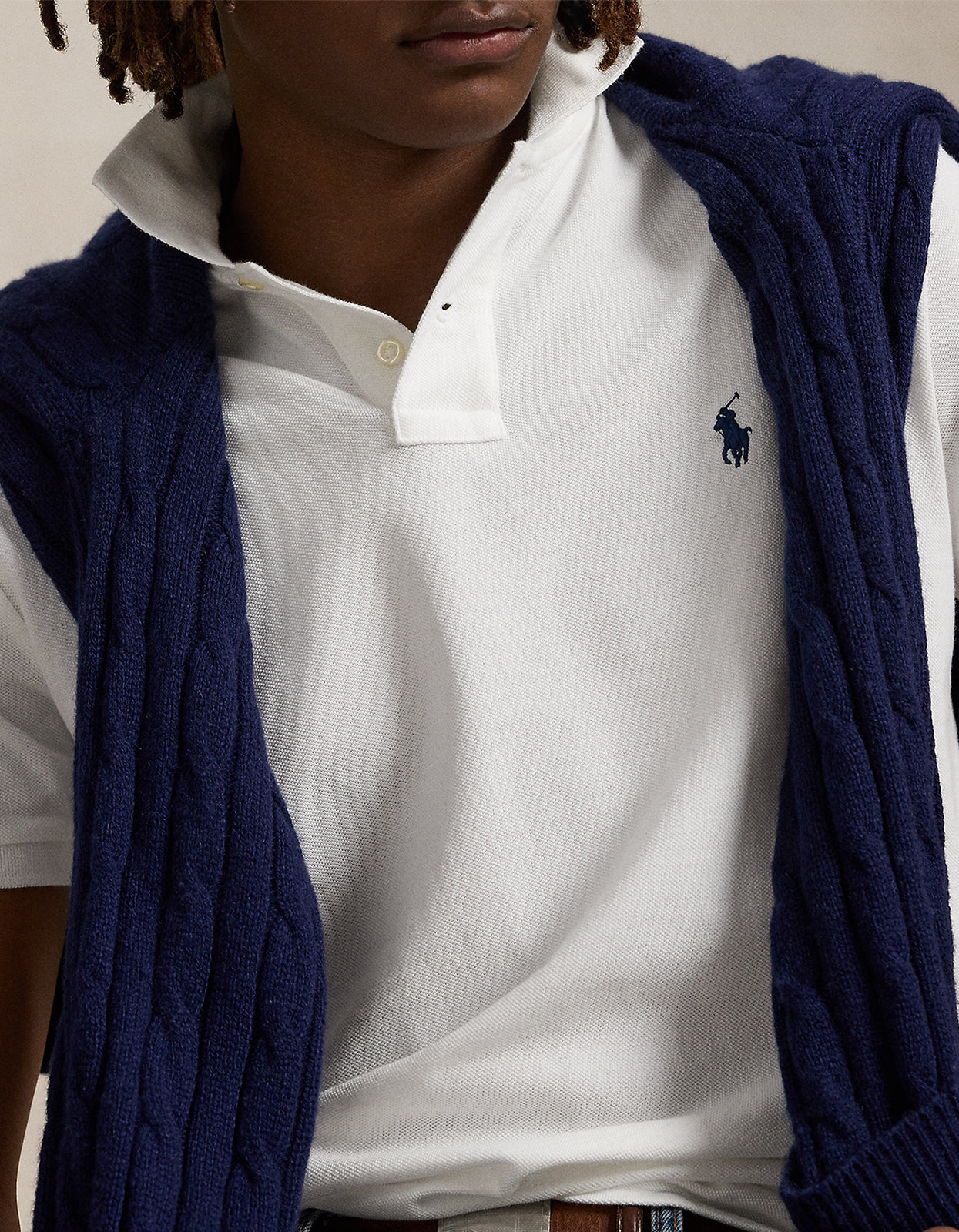 Custom Slim Fit Mesh S/S Polo Shirt - White