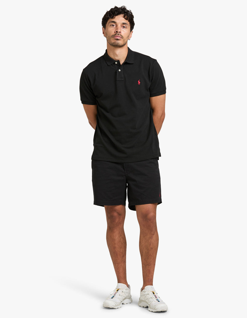 Custom Slim Fit Mesh S/S Polo Shirt - Polo Black/C3870