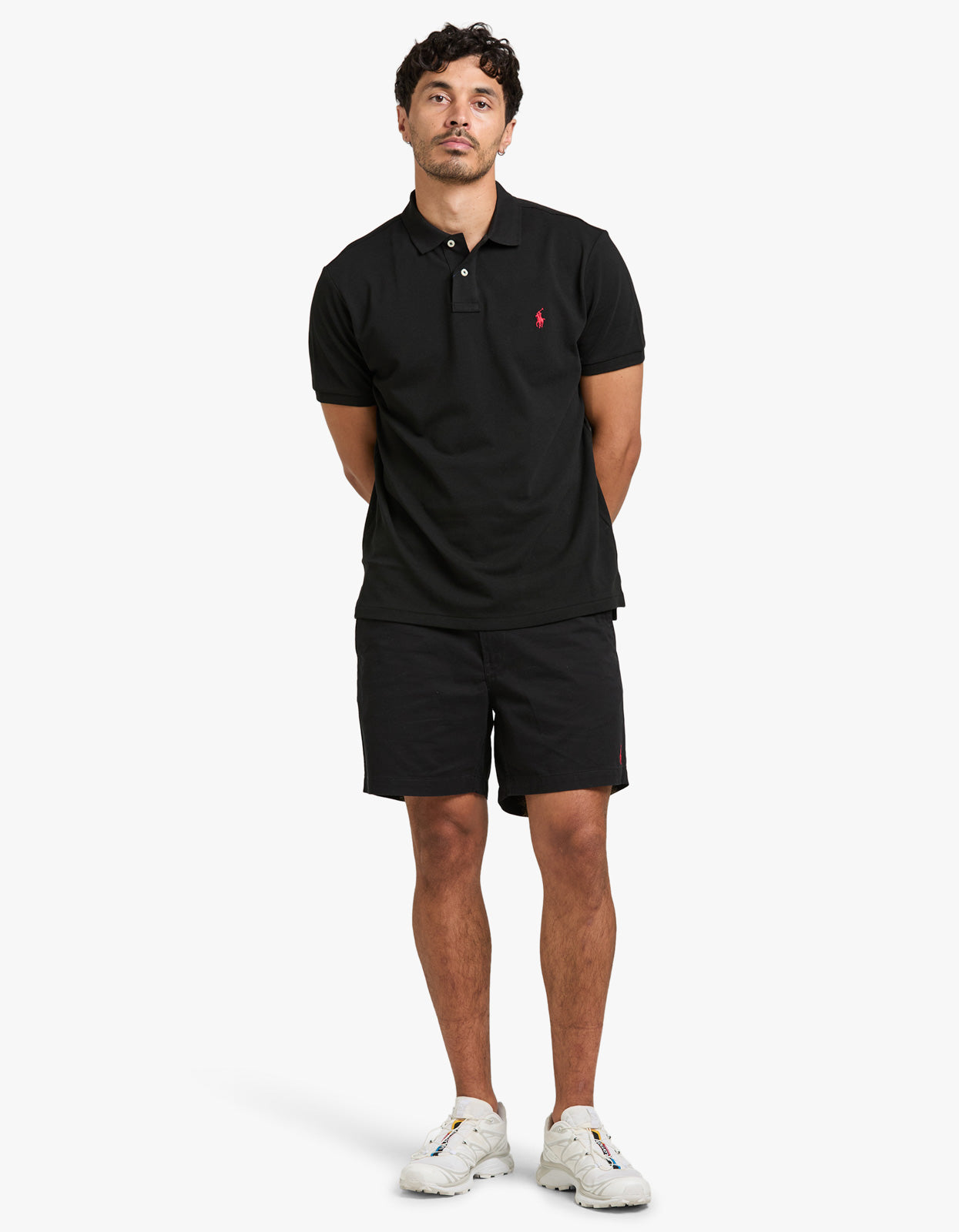 Custom Slim Fit Mesh S/S Polo Shirt - Polo Black/C3870
