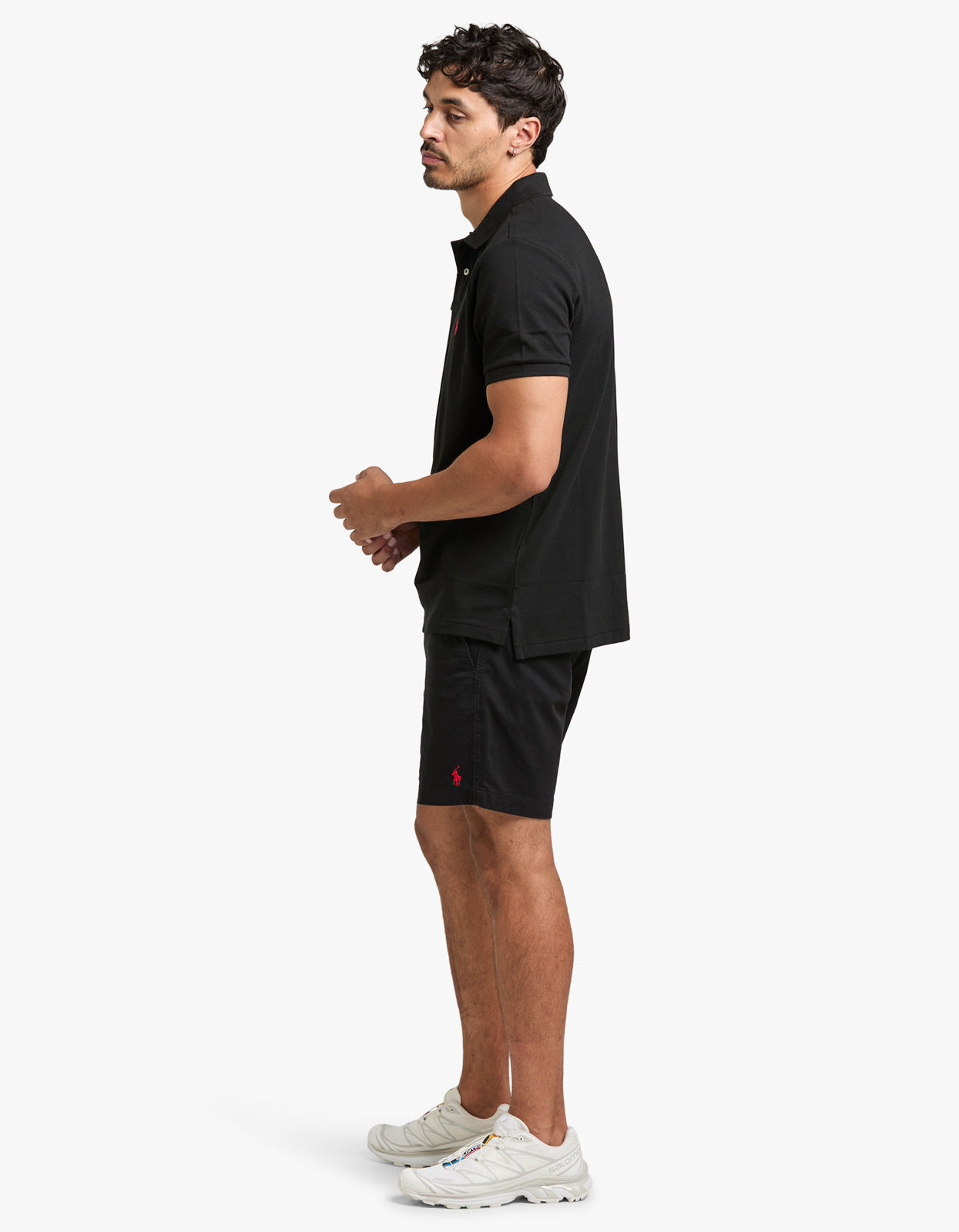 Custom Slim Fit Mesh S/S Polo Shirt - Polo Black/C3870