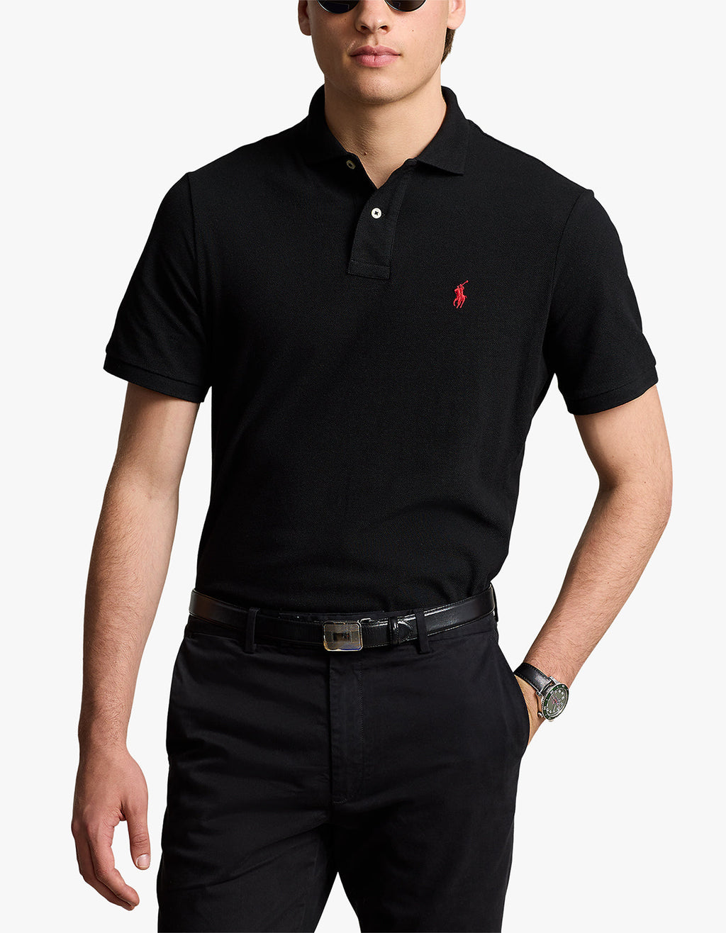 Classic Fit Mesh S/S Polo Shirt - Polo Black/C3870